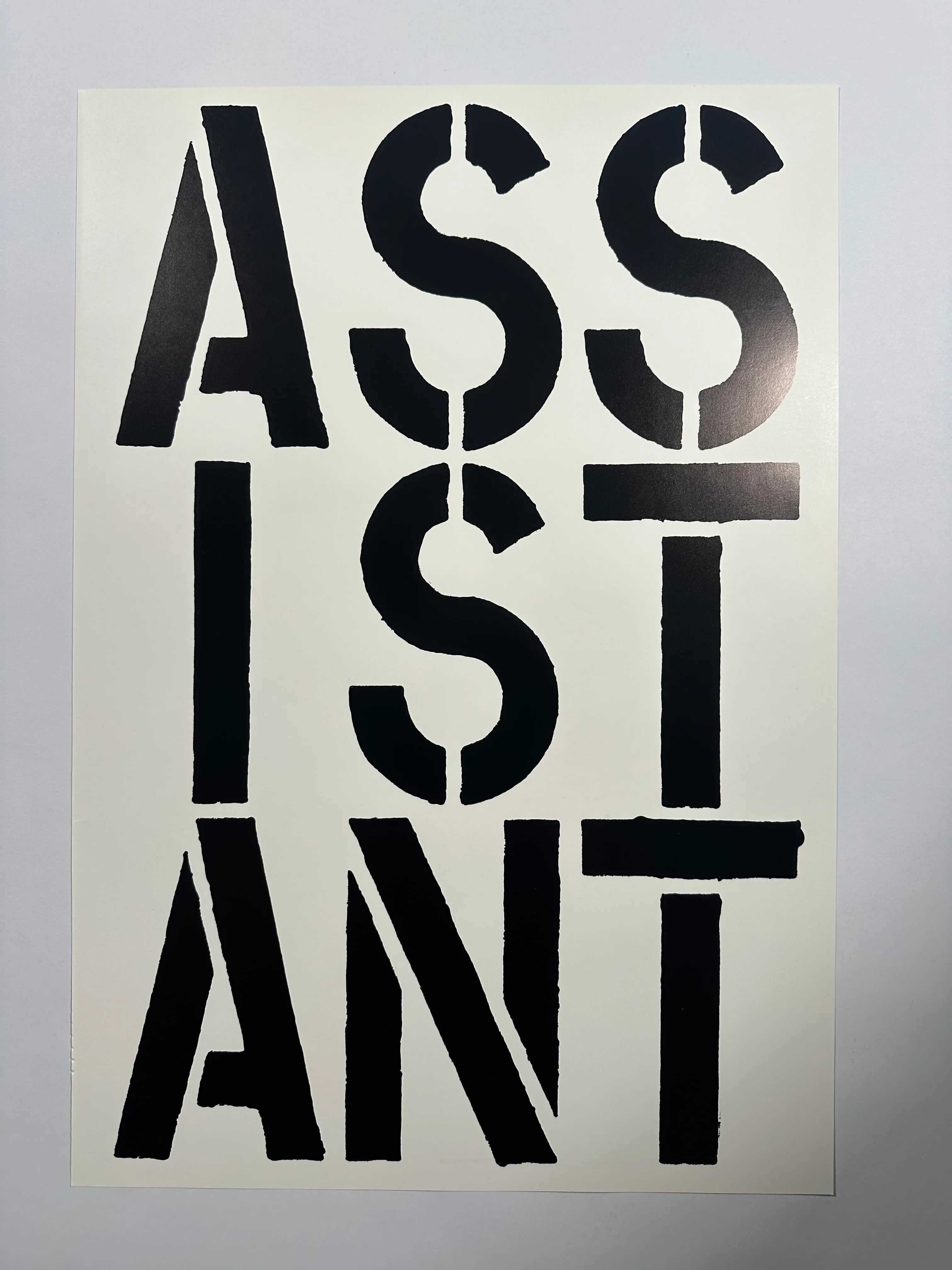 Assistant (page from Black Book), 1989 by Christopher Wool