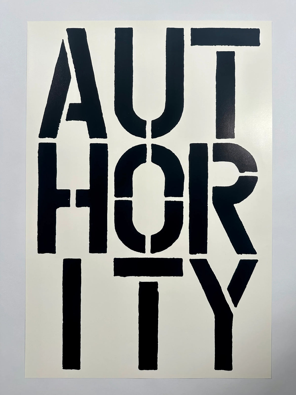 Authority (page from Black Book), 1989 by Christopher Wool