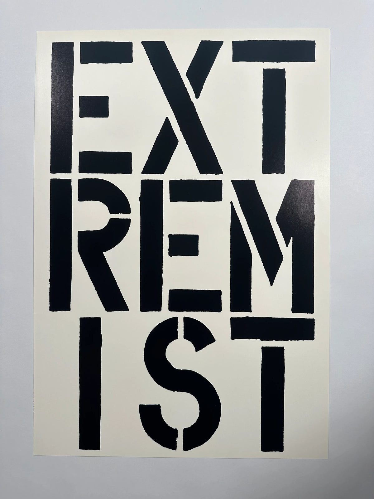 Extremist (page from Black Book), 1989 by Christopher Wool
