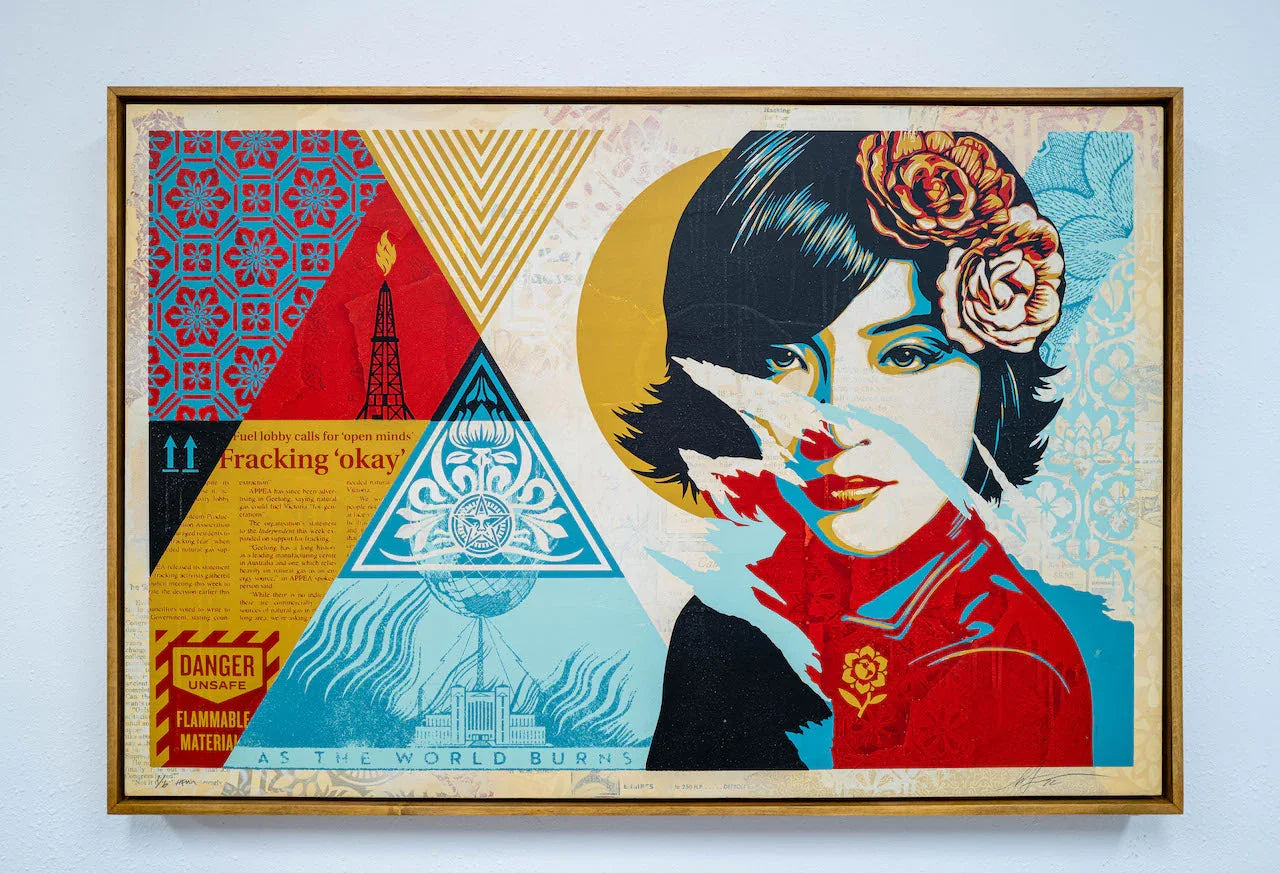 Open Minds (HPM on Wood), 2022 by Shepard Fairey