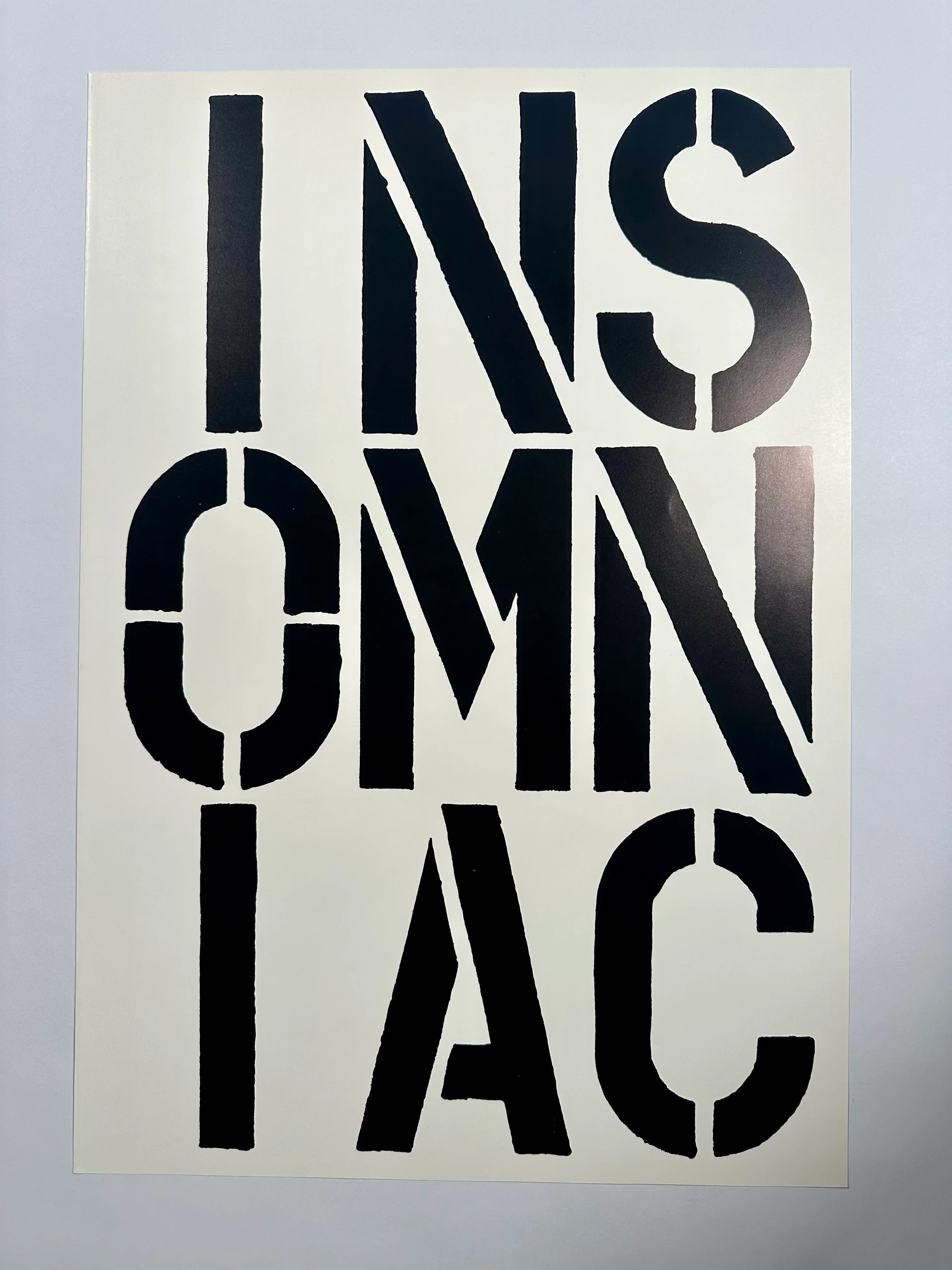 Insomniac, Page from Black Book, 1989 by Christopher Wool