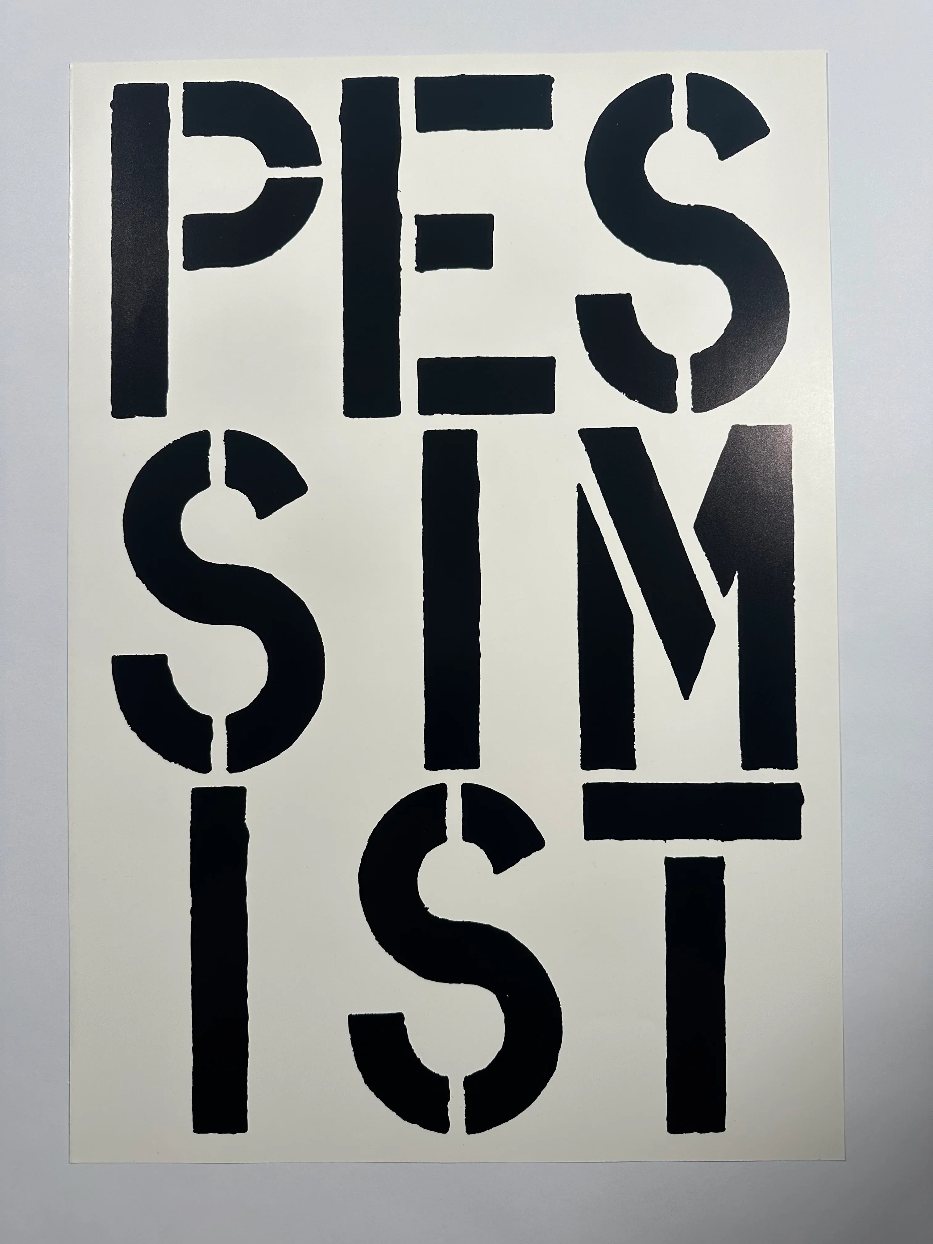 Pessimist (page from Black Book), 1989 by Christopher Wool