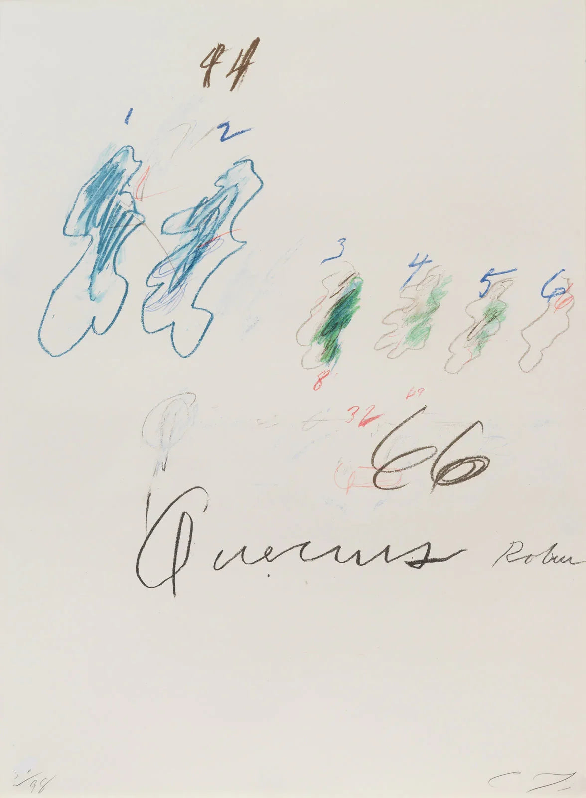 Quercus Robur, from Natural History Part II: Some Trees of Italy, 1976 by Cy Twombly