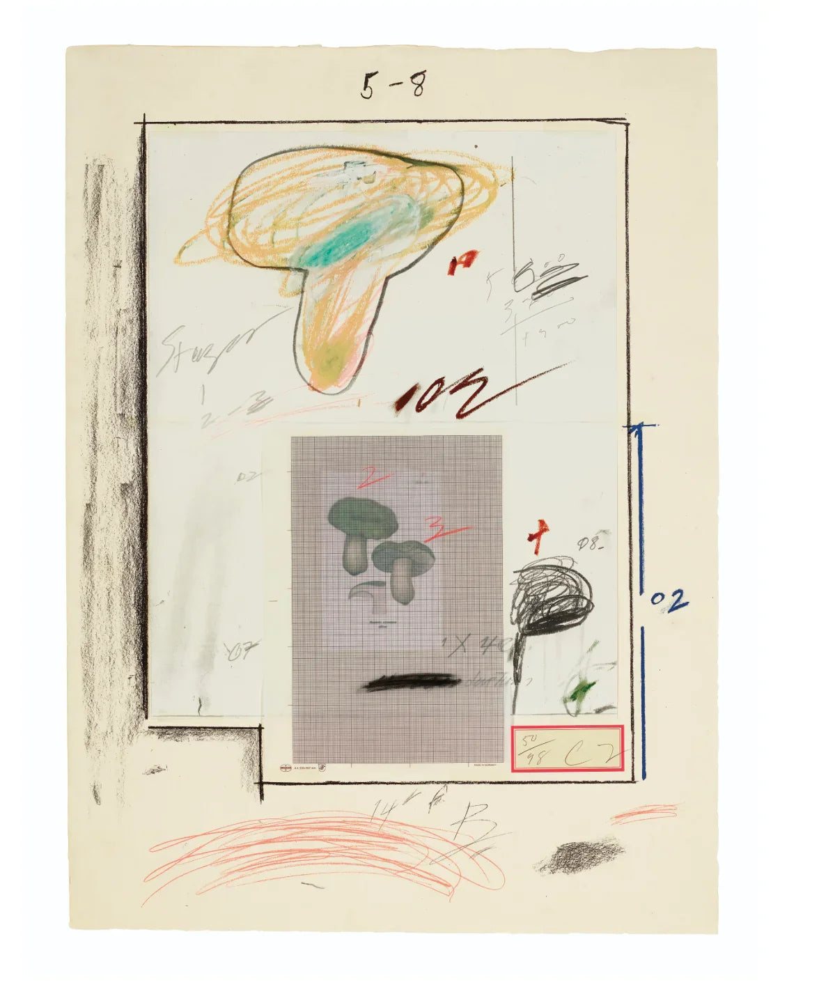 Plate III, from Natural History Part I: Mushrooms, 1974 by Cy Twombly