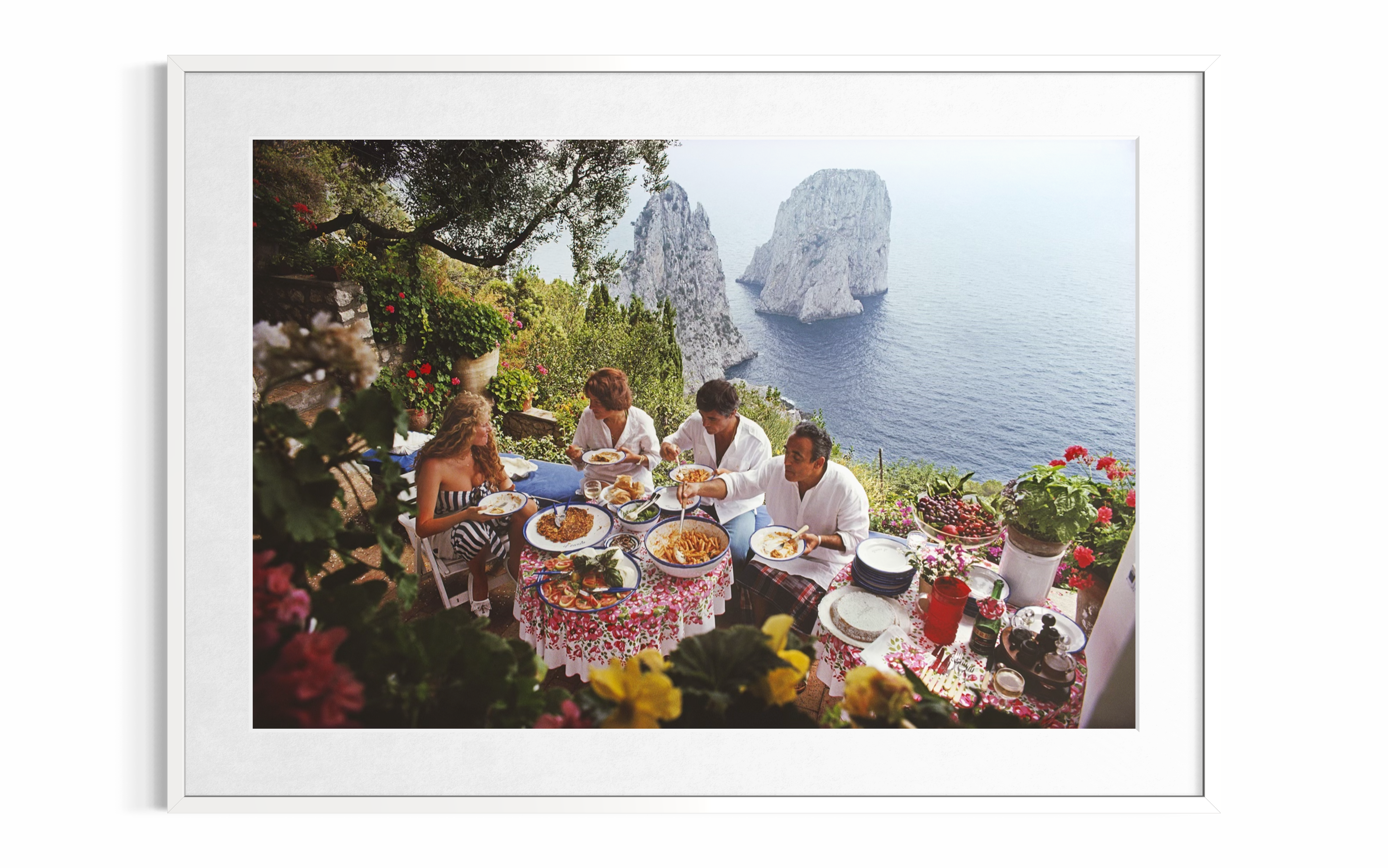 Dining Al Fresco On Capri, 1980 by Slim Aarons