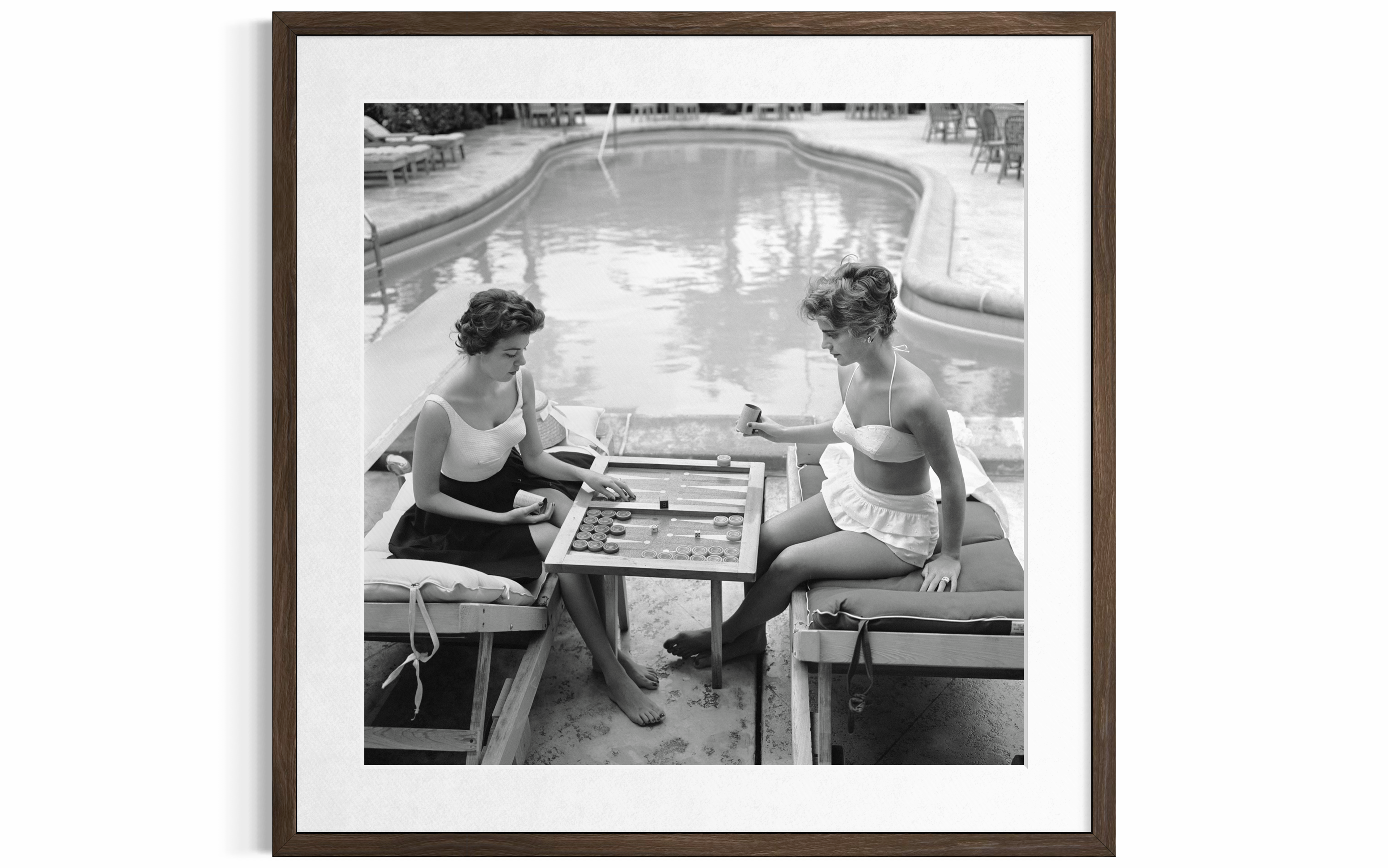 Backgammon By The Pool (Palm Beach), 1959 by Slim Aarons