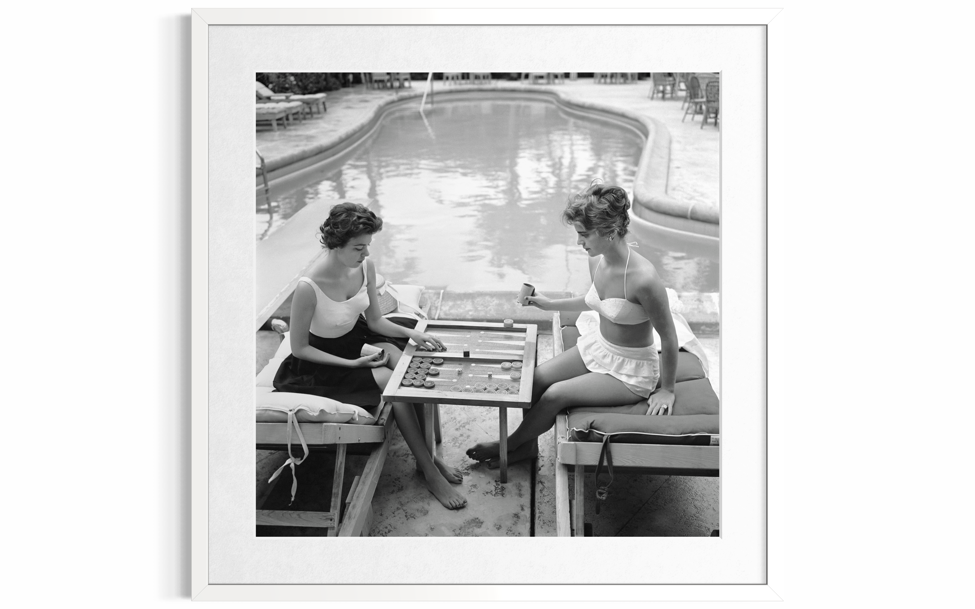 Backgammon By The Pool (Palm Beach), 1959 by Slim Aarons