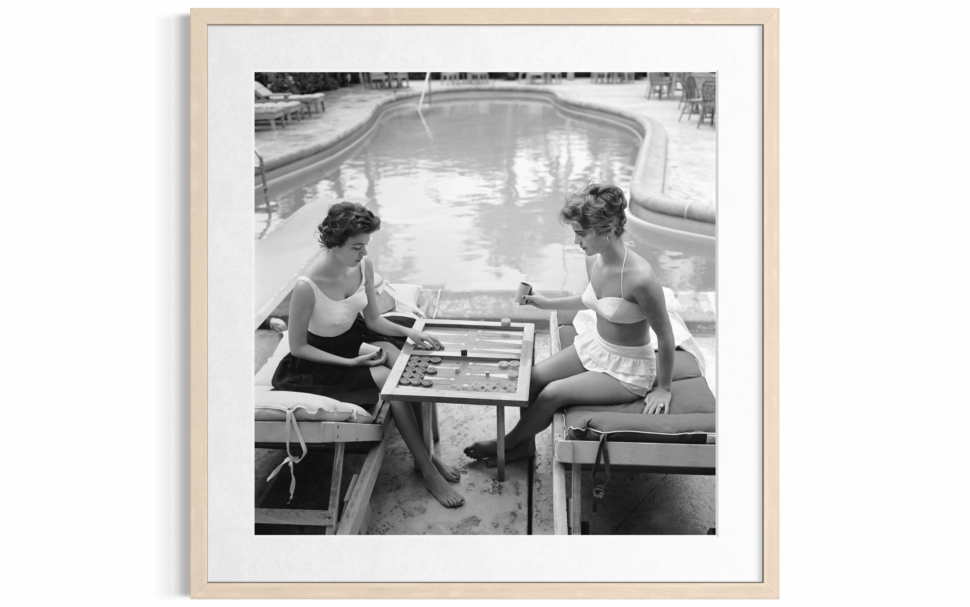 Backgammon By The Pool (Palm Beach), 1959 by Slim Aarons