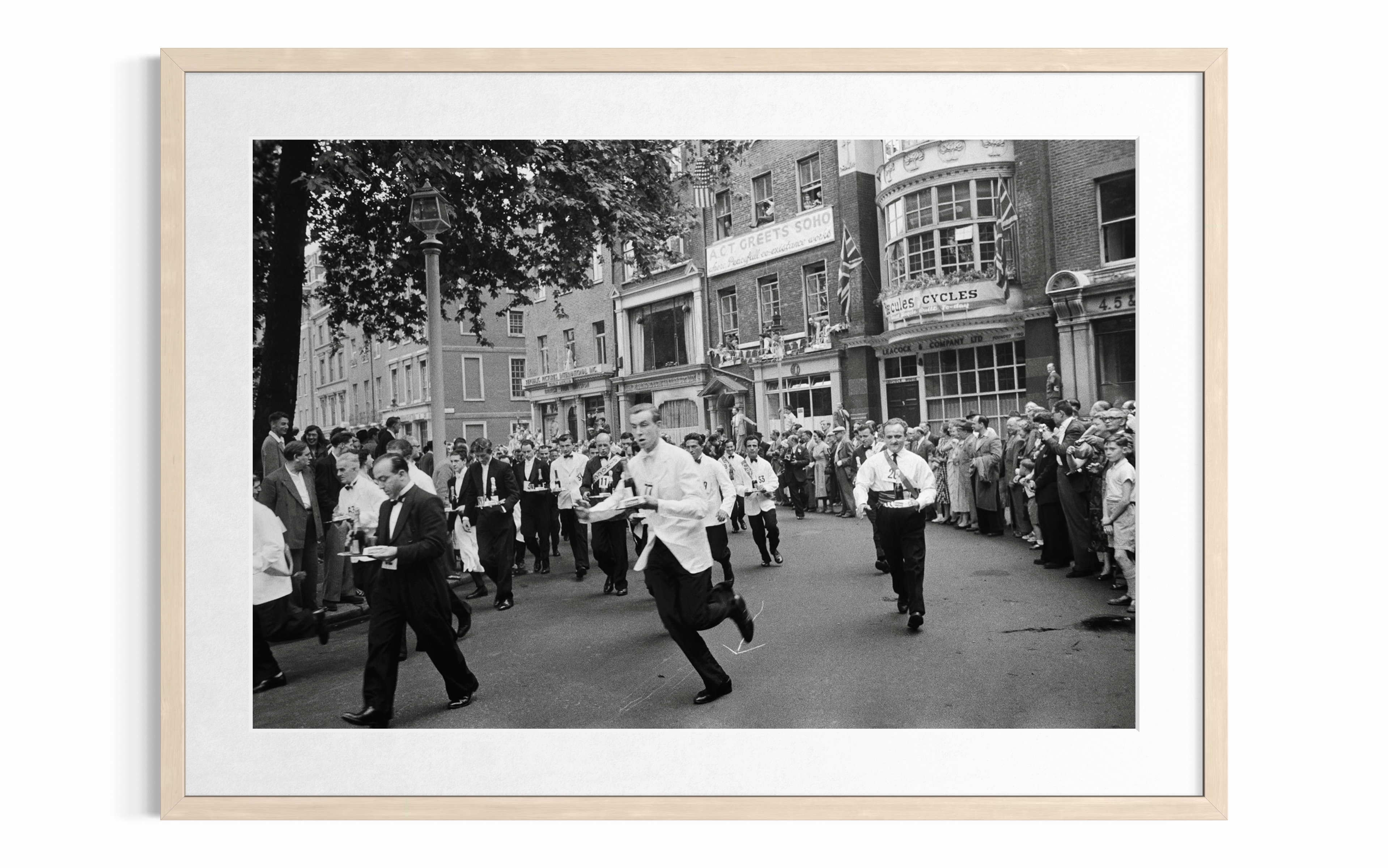 Soho Waiters' Race (London), 1955 by Slim Aarons
