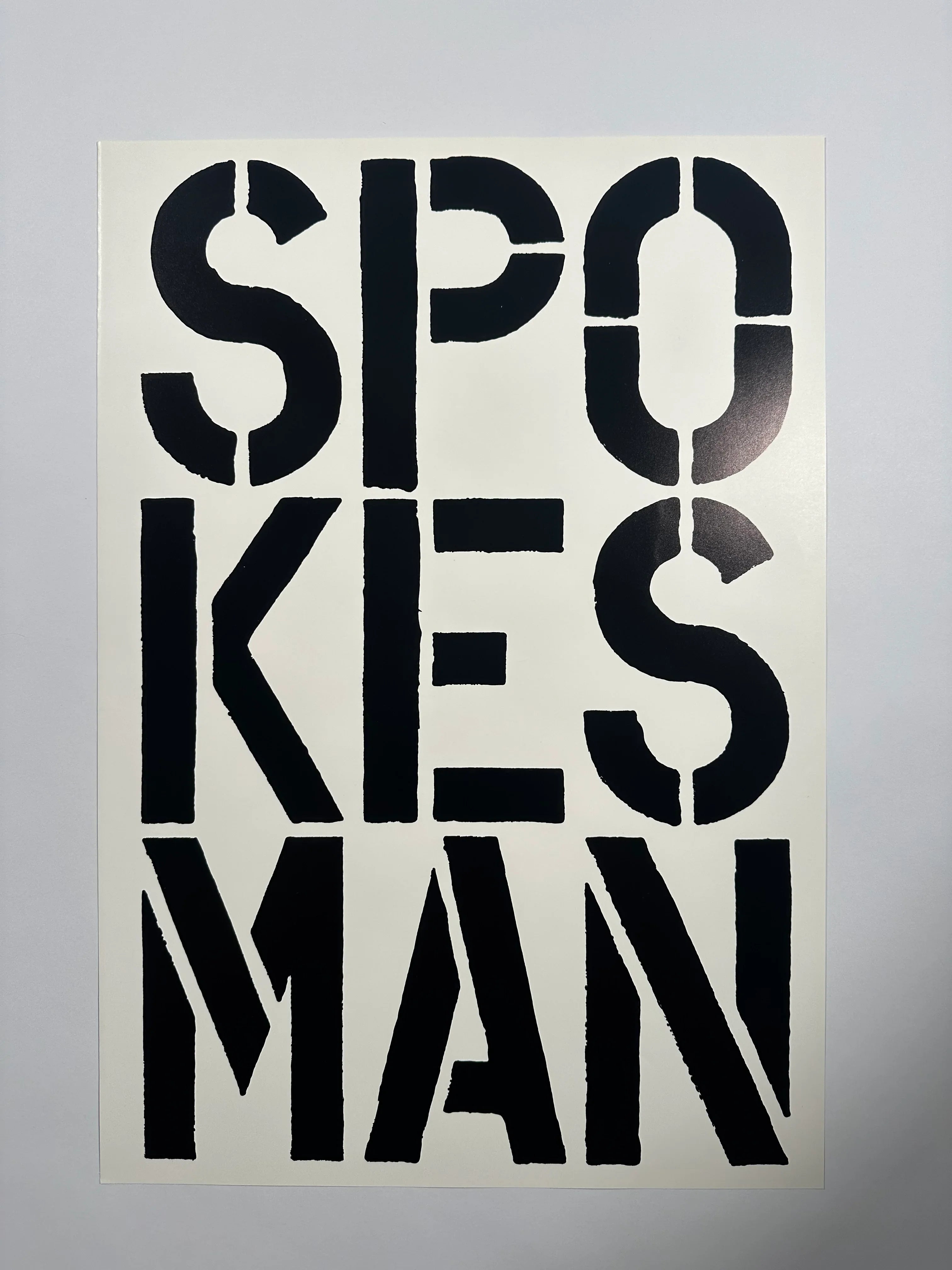 Spokesman (page from Black Book), 1989 by Christopher Wool