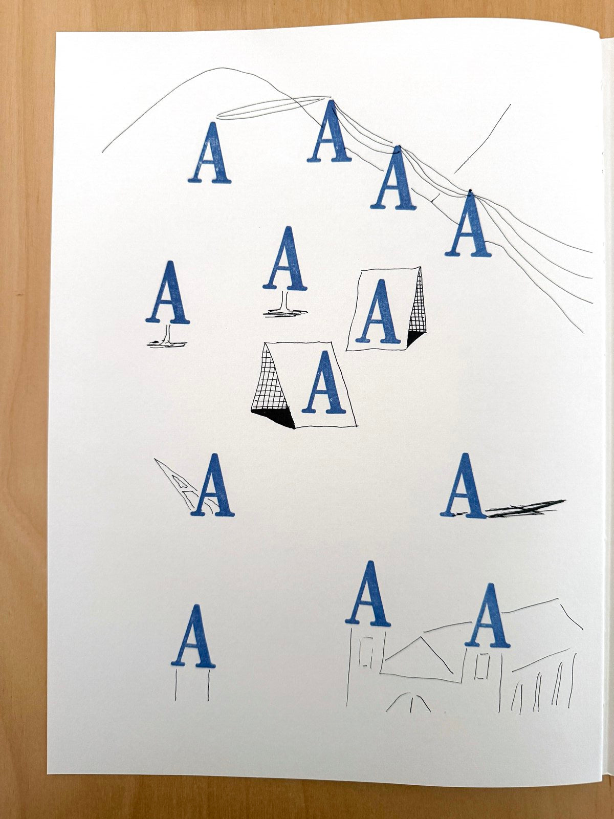 David Hockney letter A, in-hand view