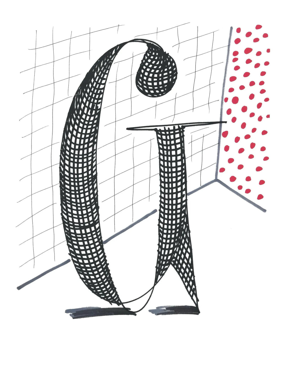 David Hockney, G, from Hockney's Alphabet, 1991 — lithograph