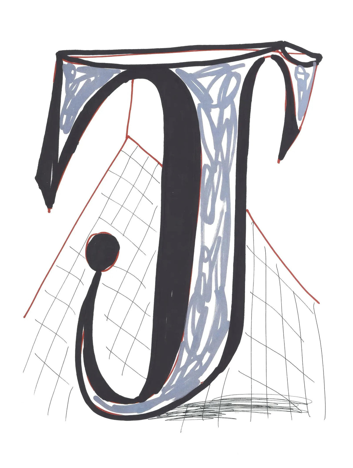 David Hockney, J, from Hockney's Alphabet, 1991 — lithograph