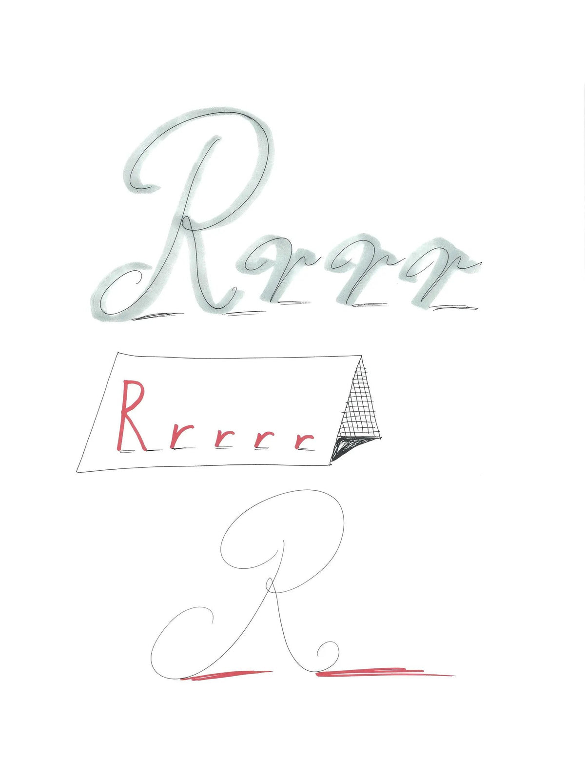 David Hockney, R, from Hockney's Alphabet, 1991 — lithograph