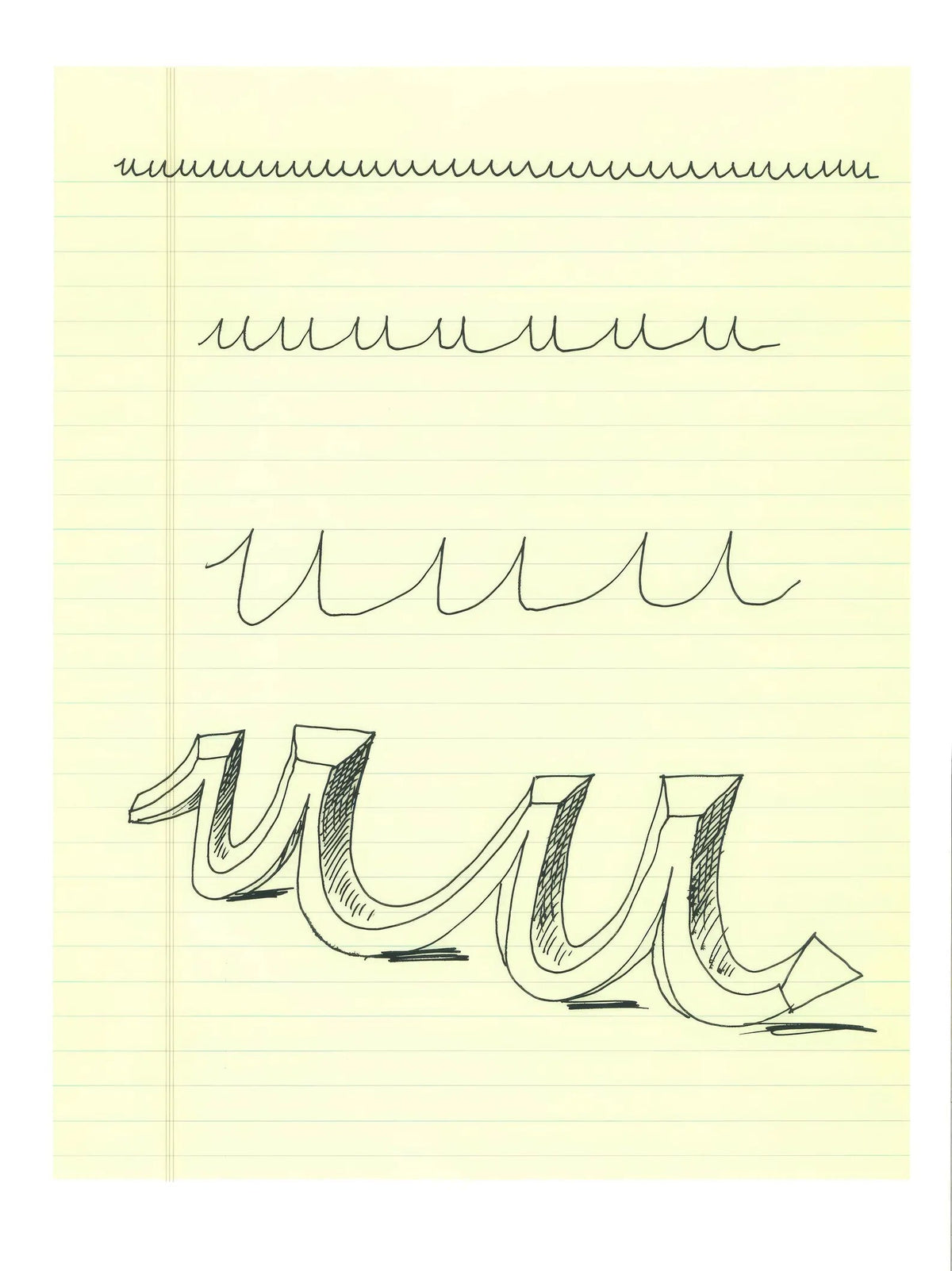 David Hockney, U, from Hockney's Alphabet, 1991 — lithograph