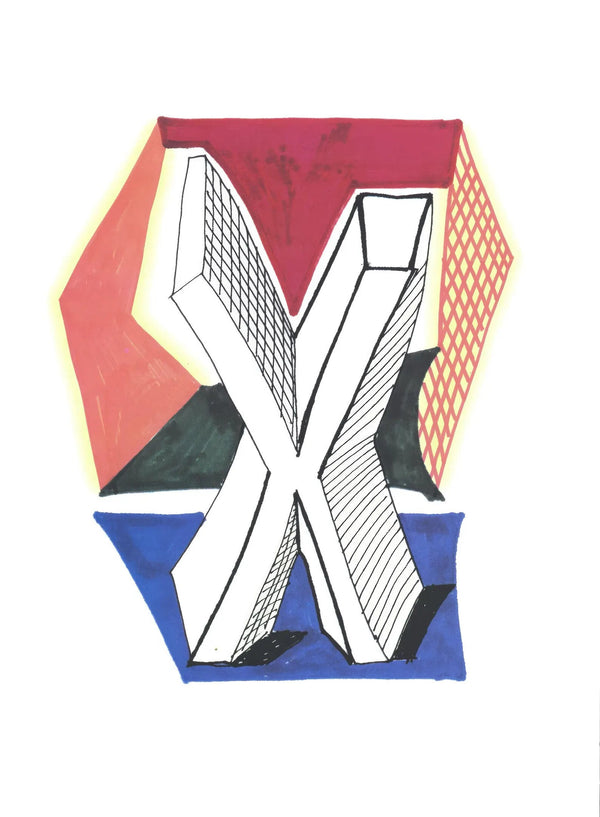 David Hockney, X, from Hockney's Alphabet, 1991 — lithograph