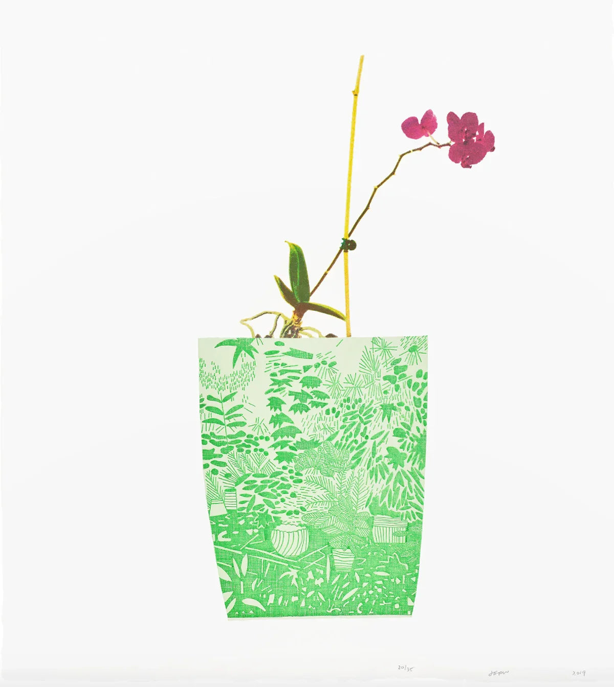 Three Landscape Pots: Orchid, 2019 by Jonas Wood