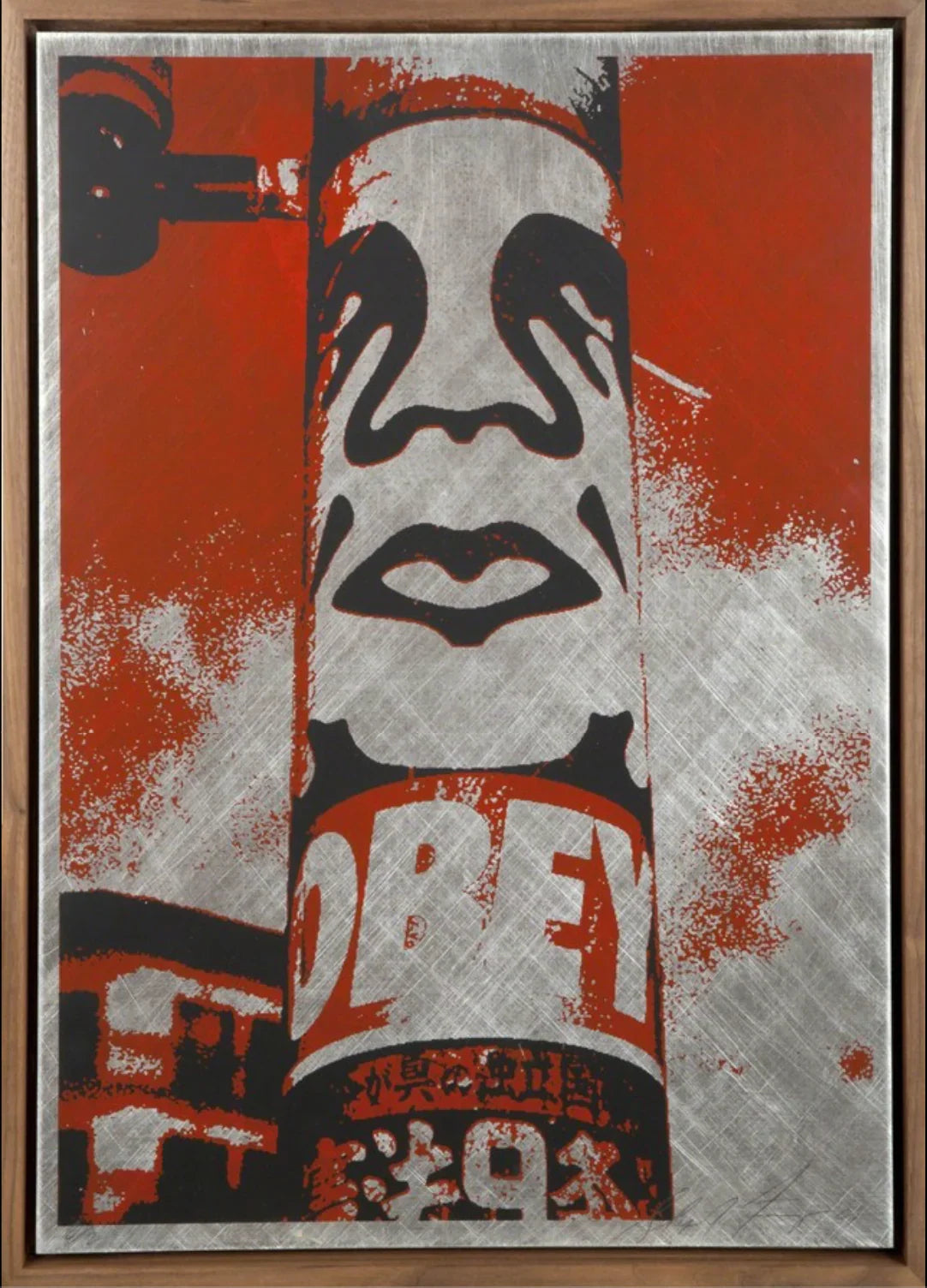 Obey Pole (on Metal), 2001 by Shepard Fairey