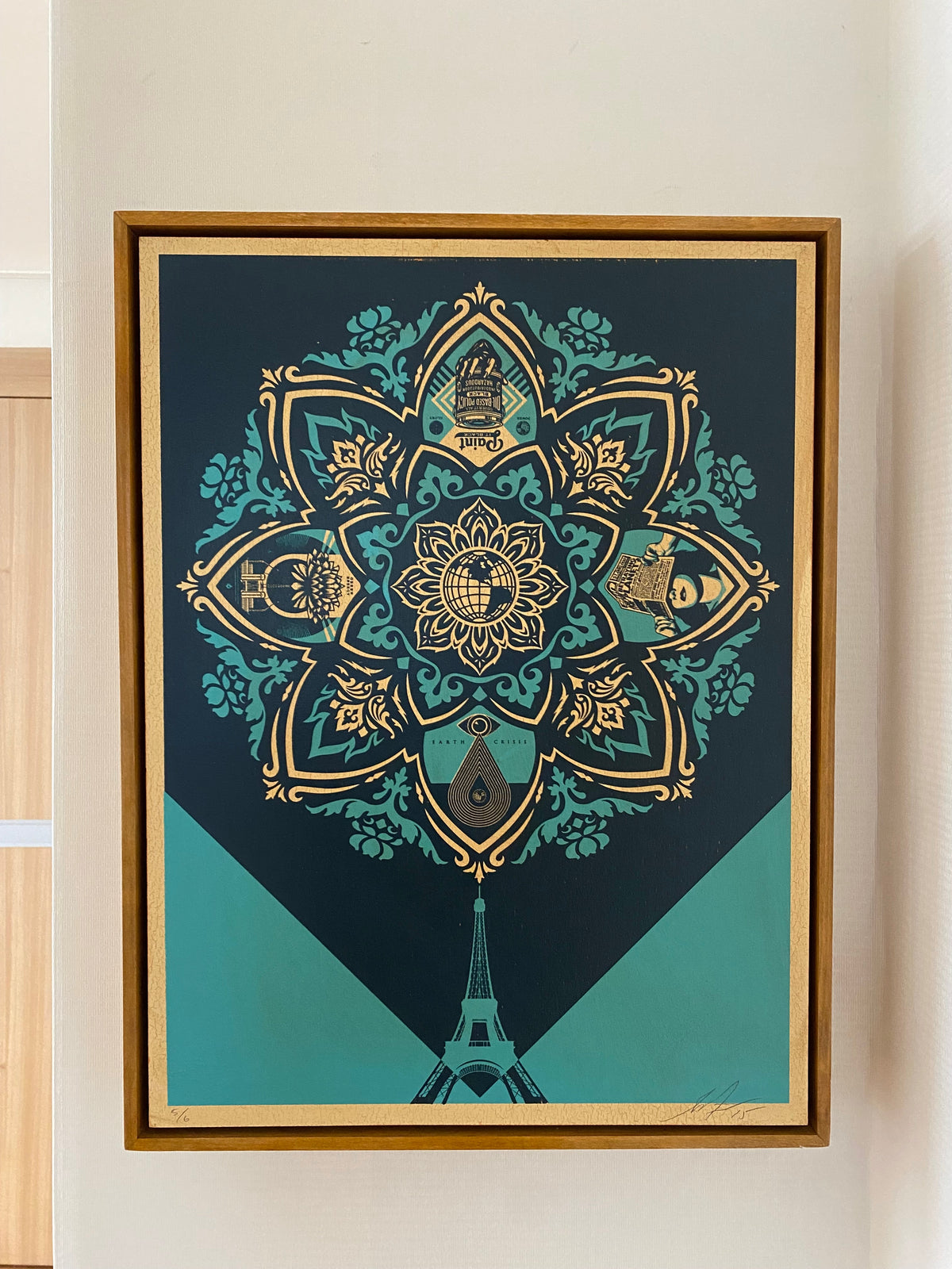 Earth Crisis (On Wood), 2015 by Shepard Fairey