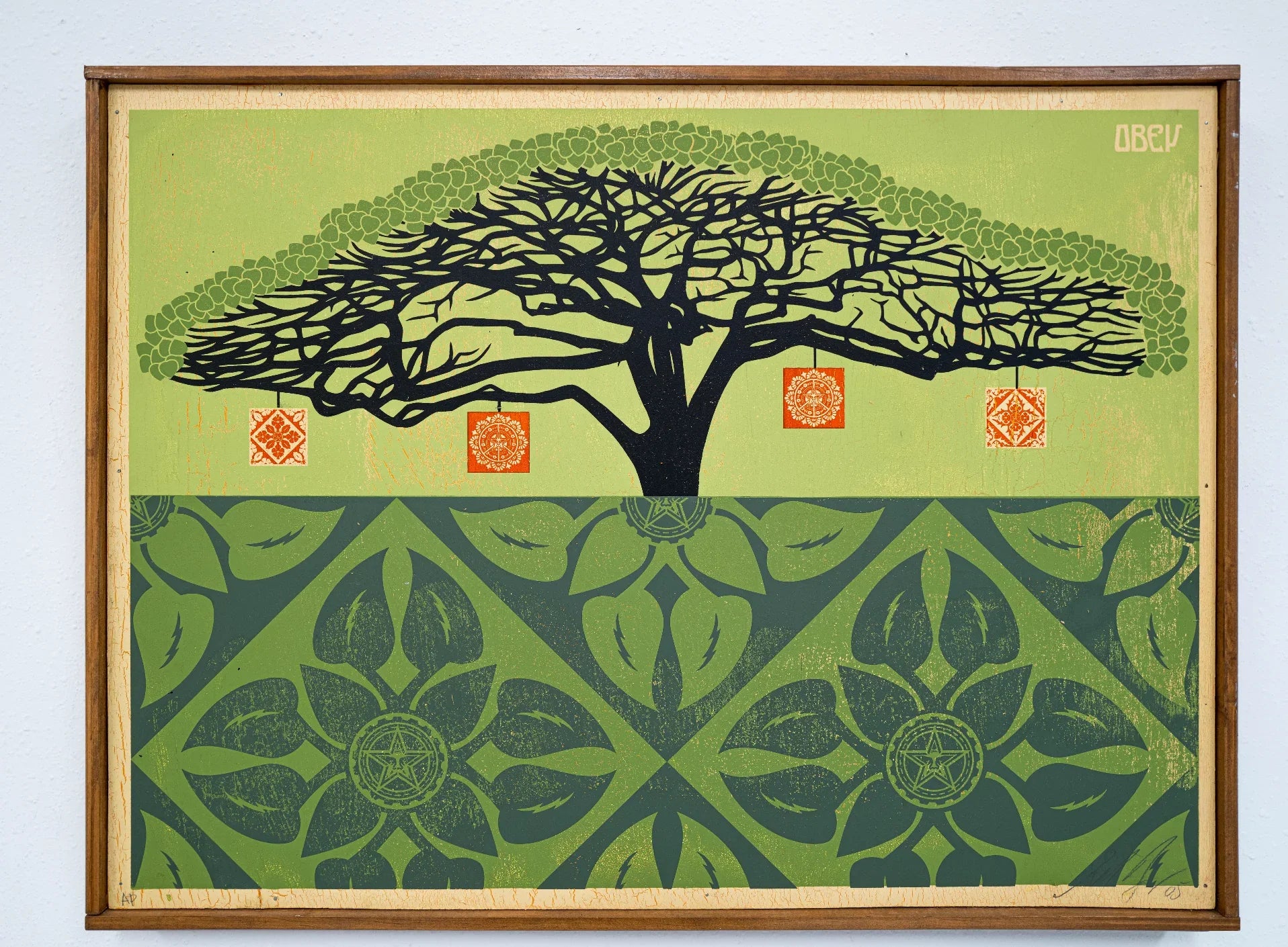Monkey Pod Tree (On Wood), 2005 by Shepard Fairey