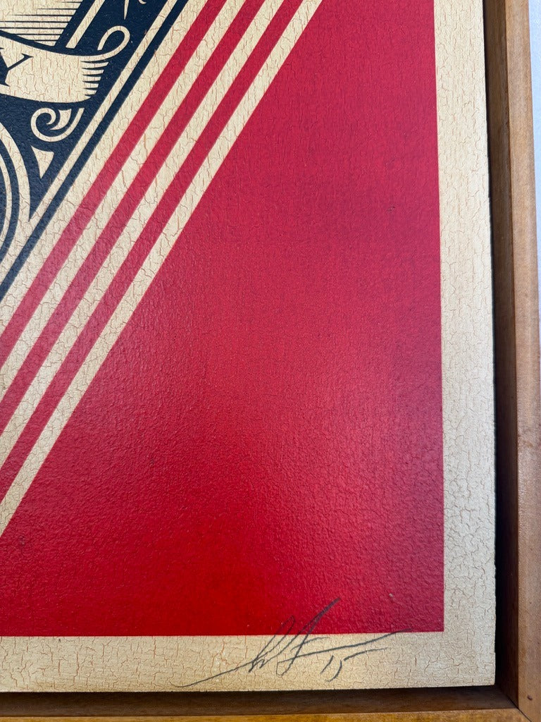 The Society for the Preservation of Destruction (On Wood), 2015 by Shepard Fairey, signature detail