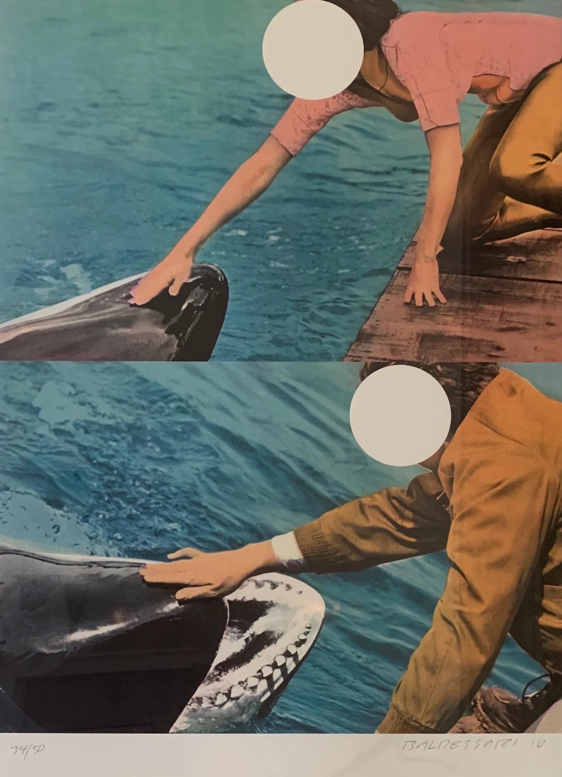 Two Whales (With People), 2010 by John Baldessari