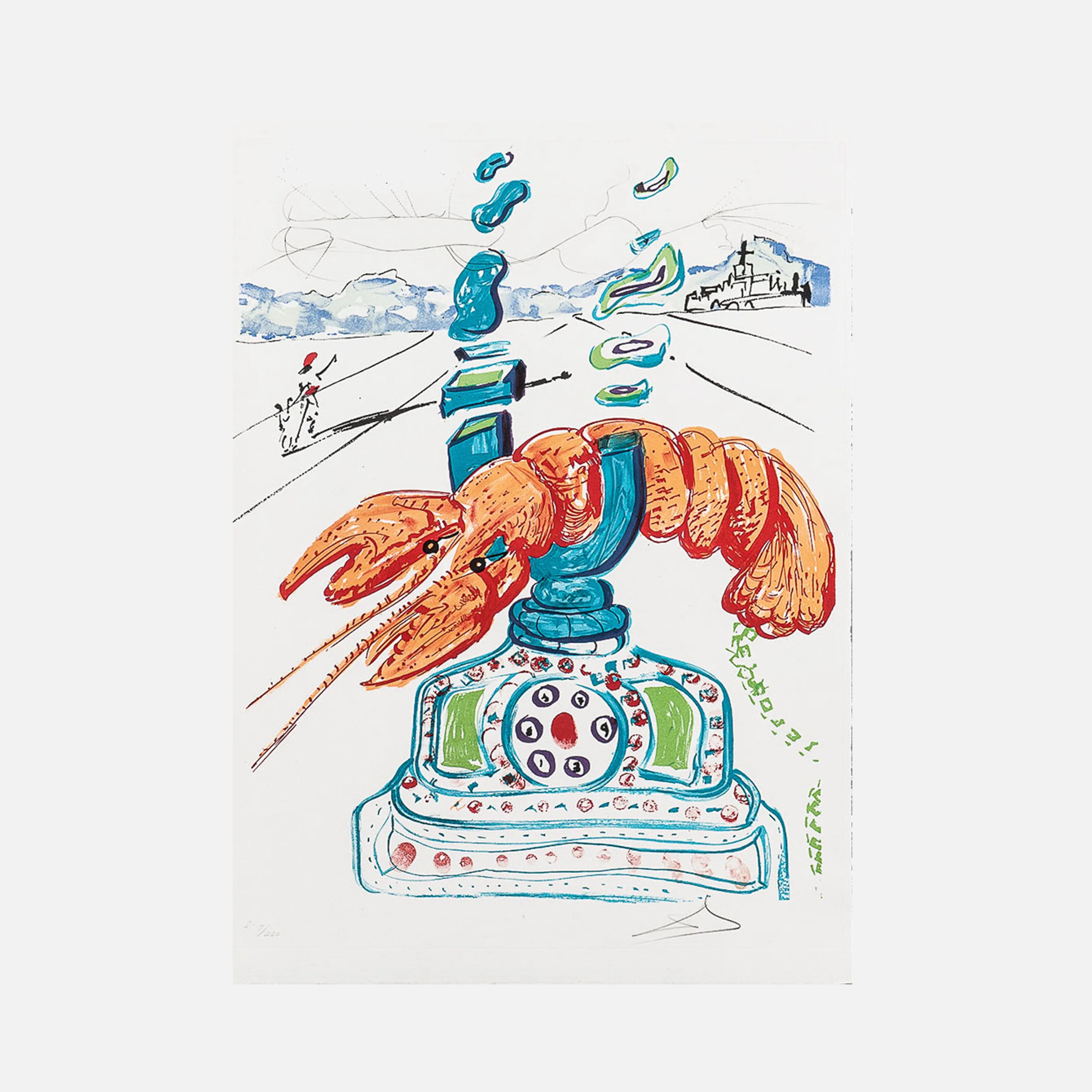 Cybernetic Lobster Telephone (Imagination & Objects of the Future Portfolio), 1975-1976 by Salvador Dali