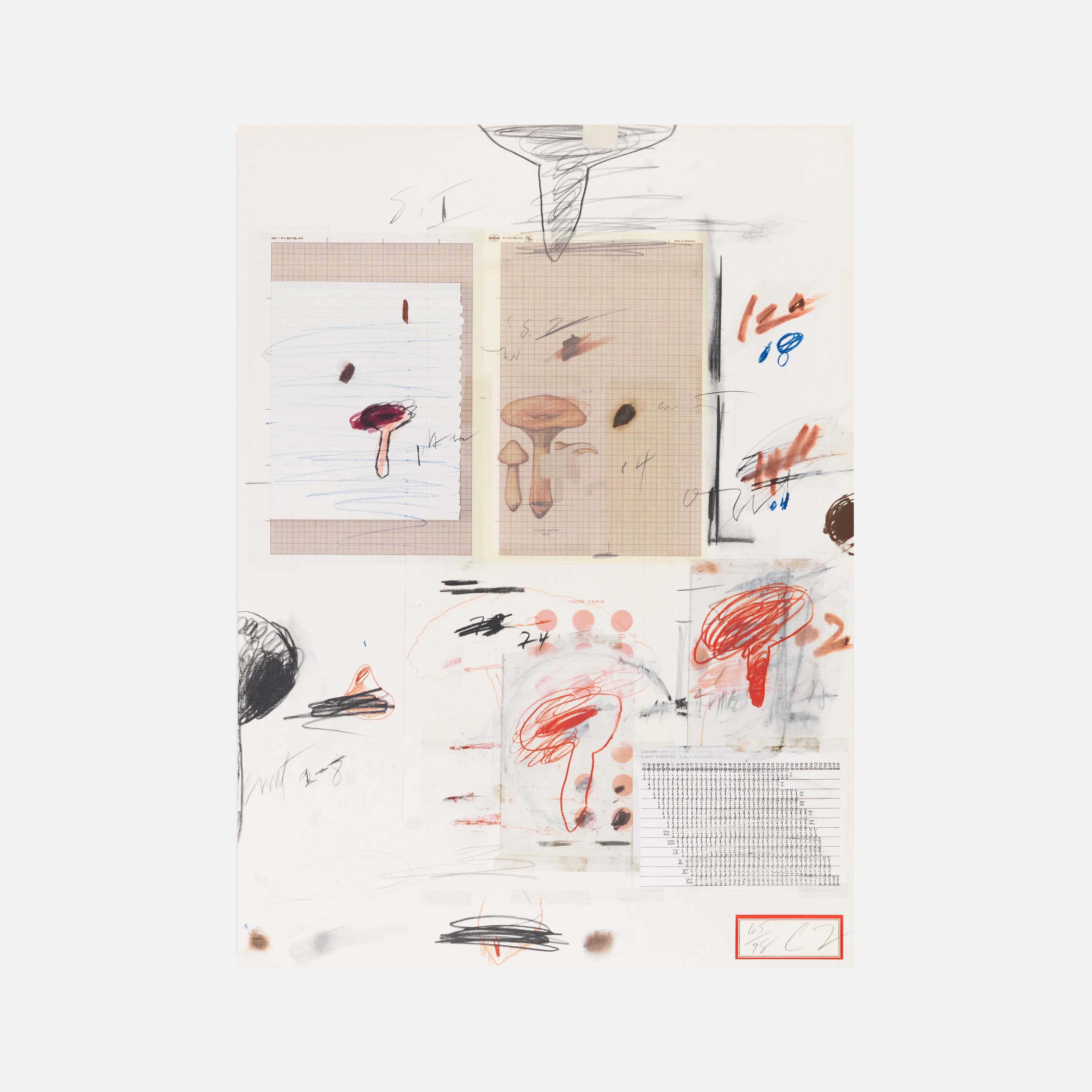 Plate IV, from Natural History Part I: Mushrooms, 1974 by Cy Twombly