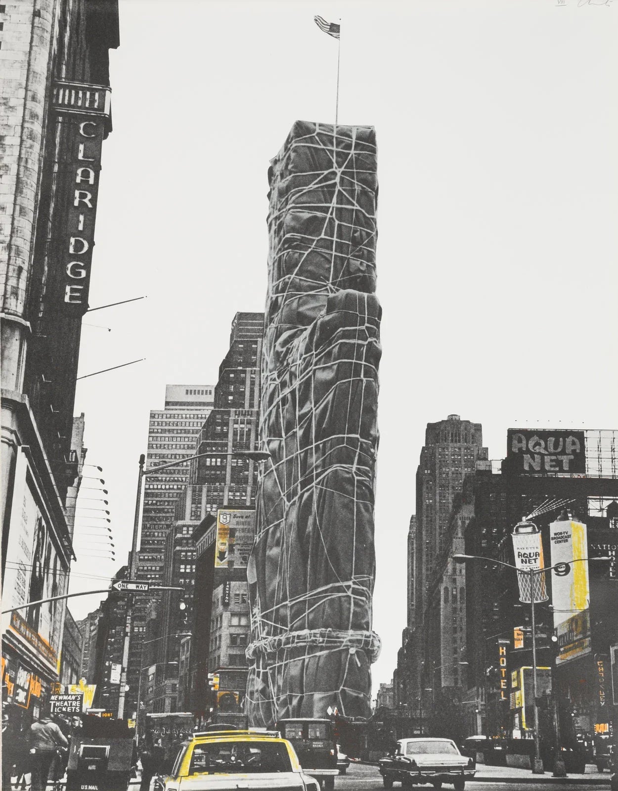 Allied Chemical Tower, Project for Number 1, Times Square, New York, 1971 by Christo & Jeanne-Claude