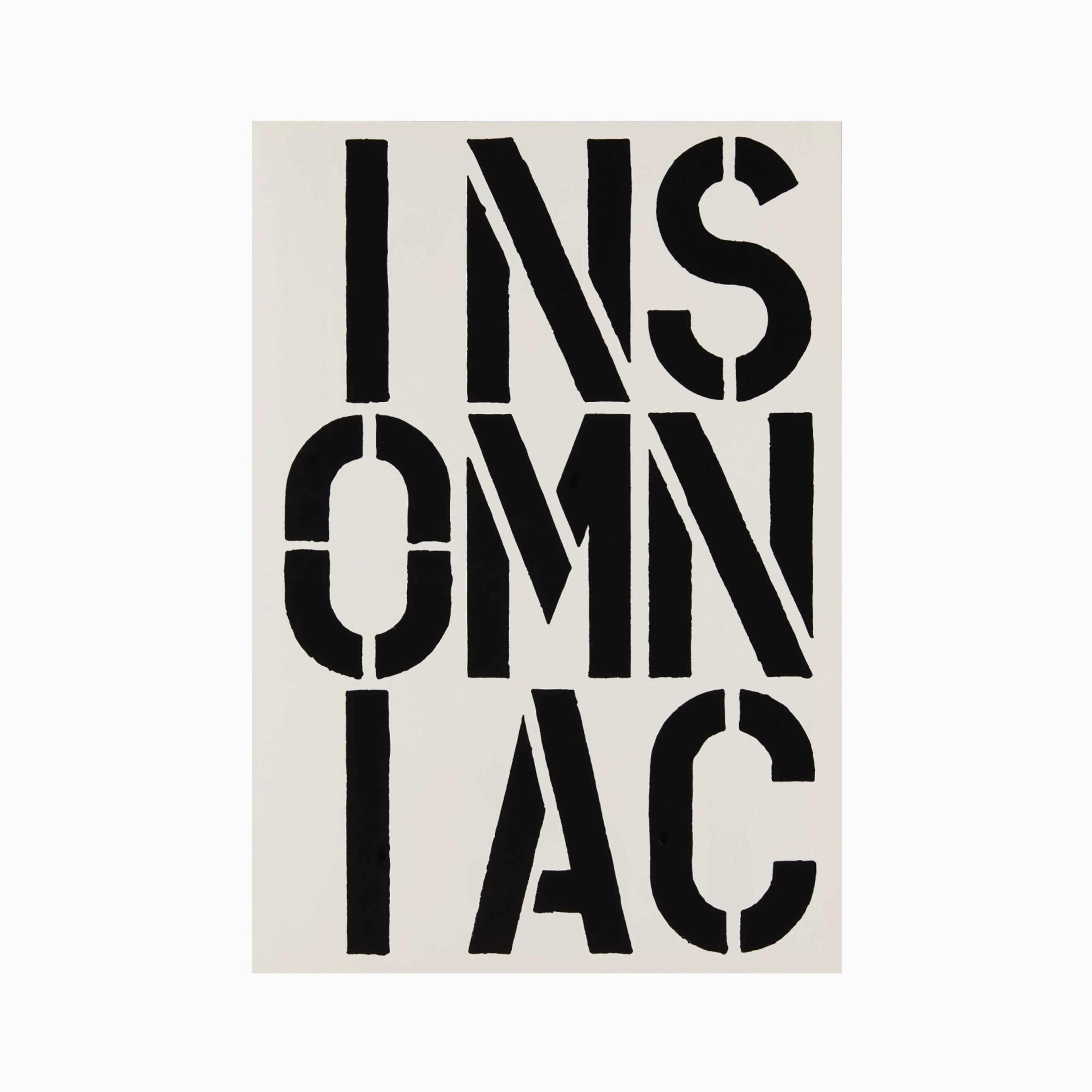 Insomniac, Page from Black Book, 1989 by Christopher Wool