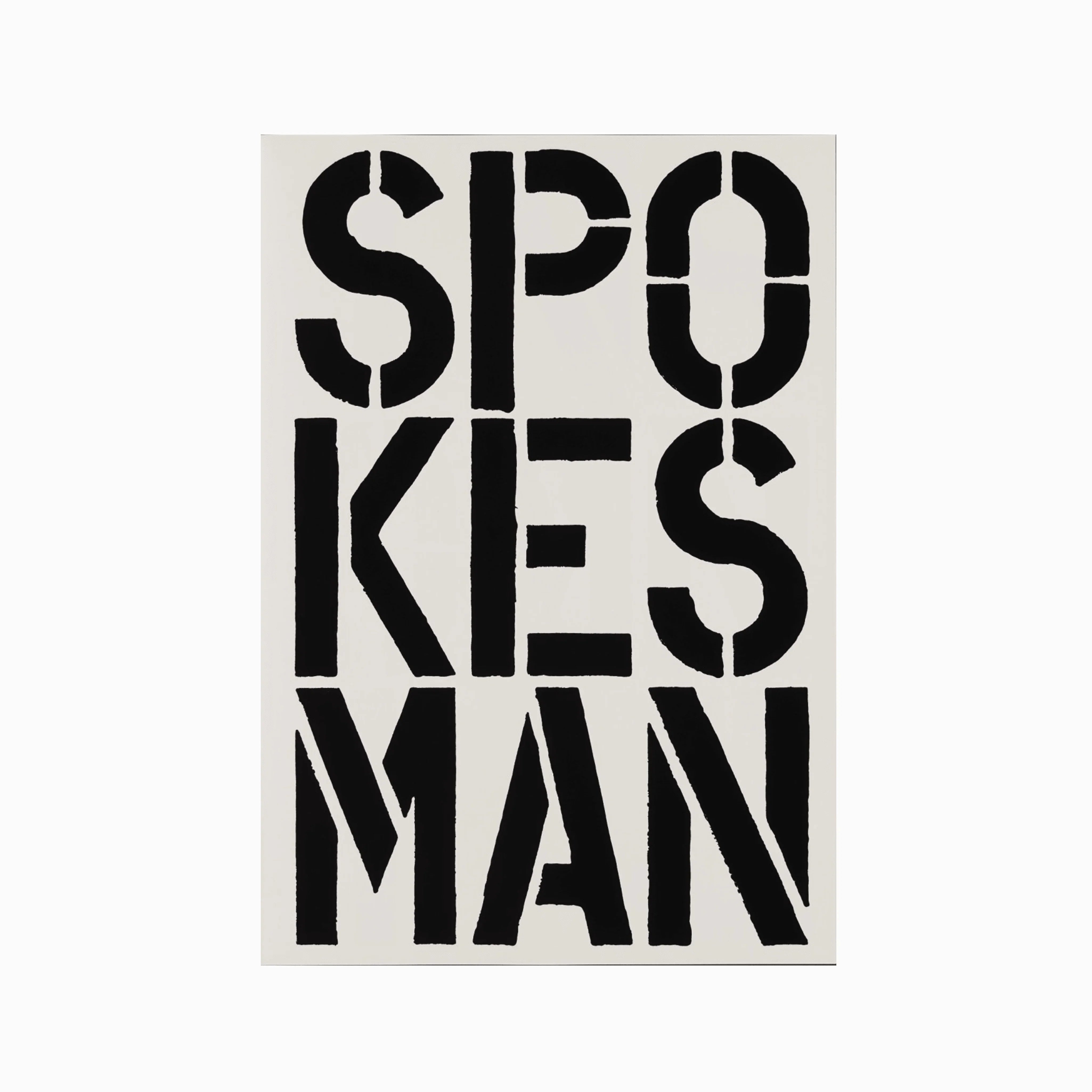 Spokesman (page from Black Book), 1989 by Christopher Wool