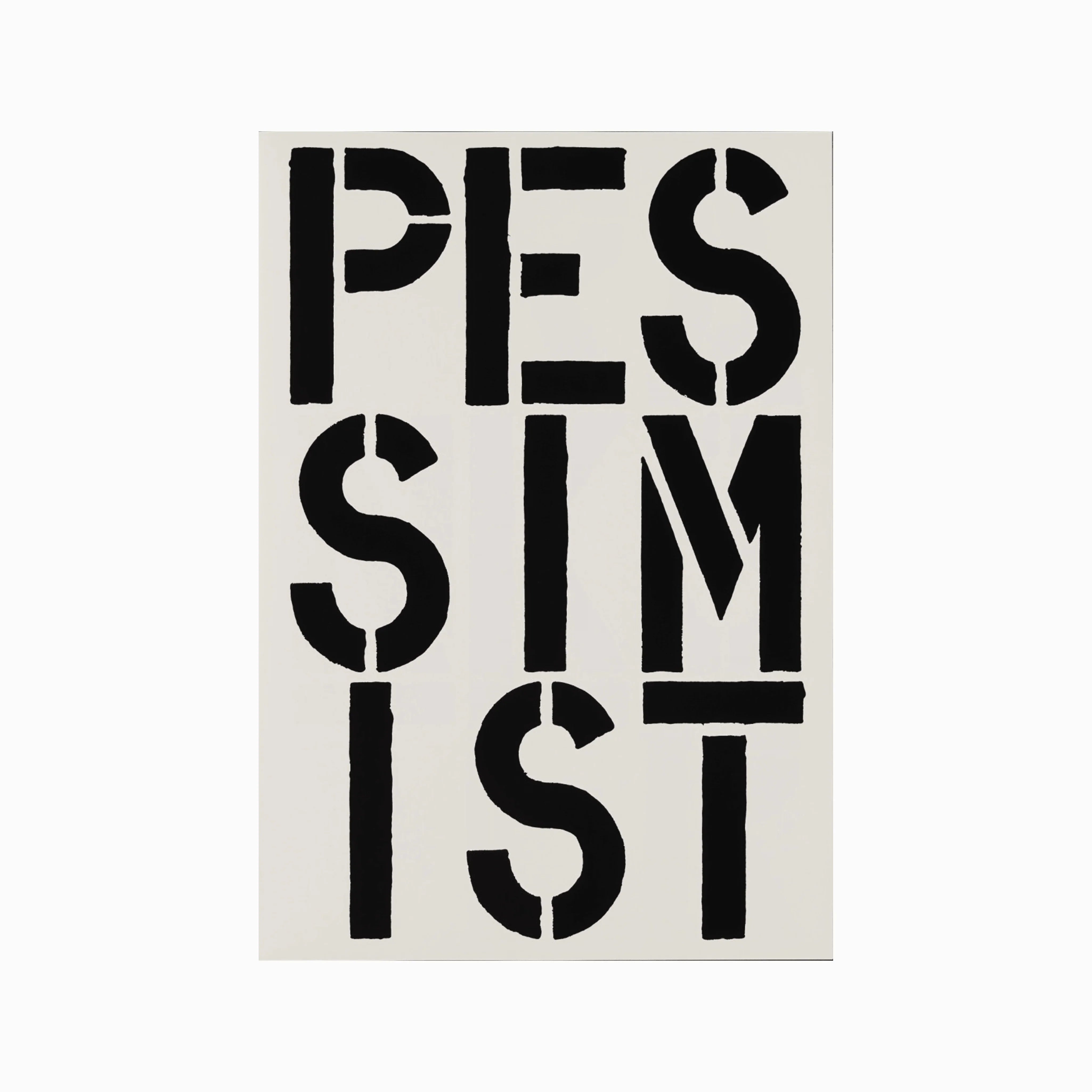 Pessimist (page from Black Book), 1989 by Christopher Wool