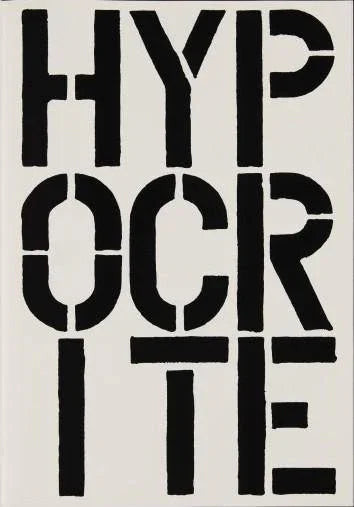 Hypocrite (page from Black Book) 1989 by Christopher Wool