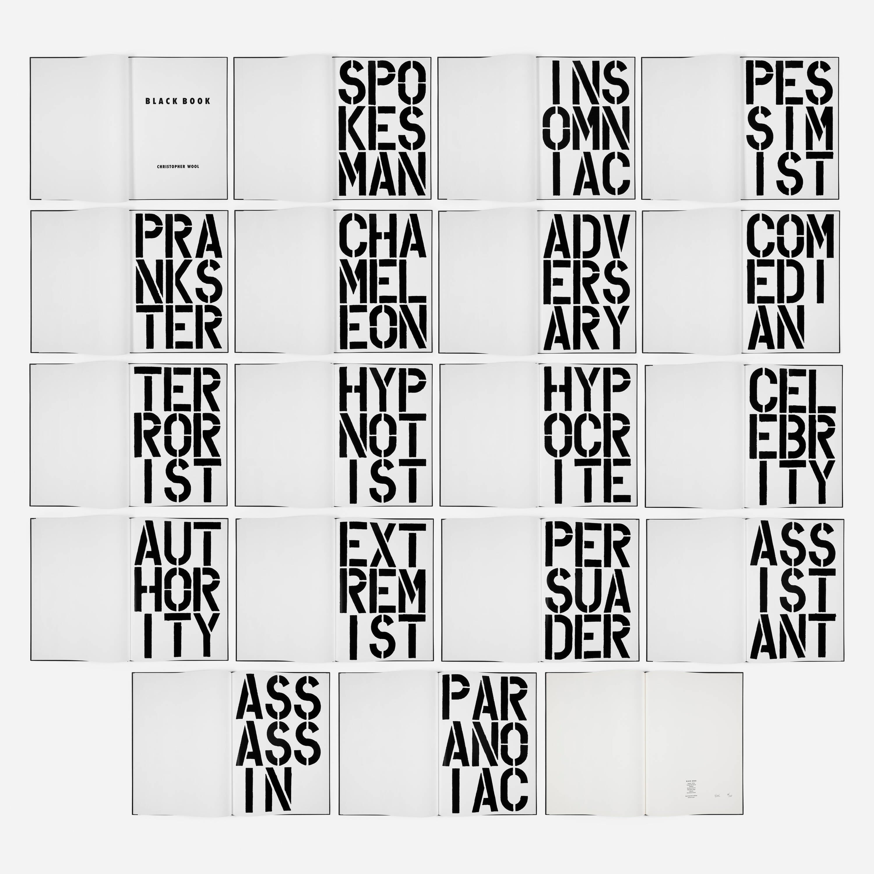 Assistant (page from Black Book), 1989 by Christopher Wool