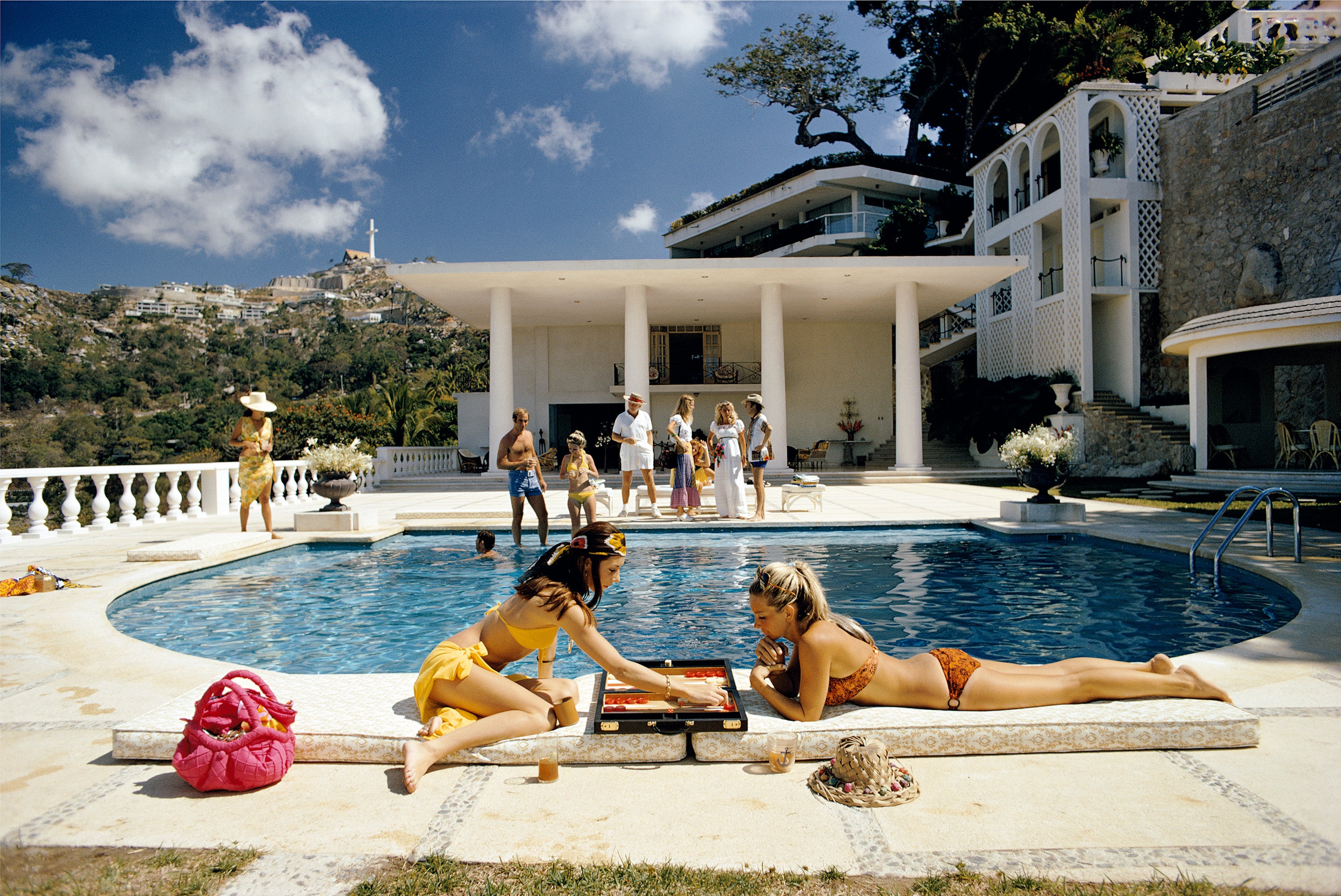Poolside Backgammon (Acapulco), 1972 by Slim Aarons