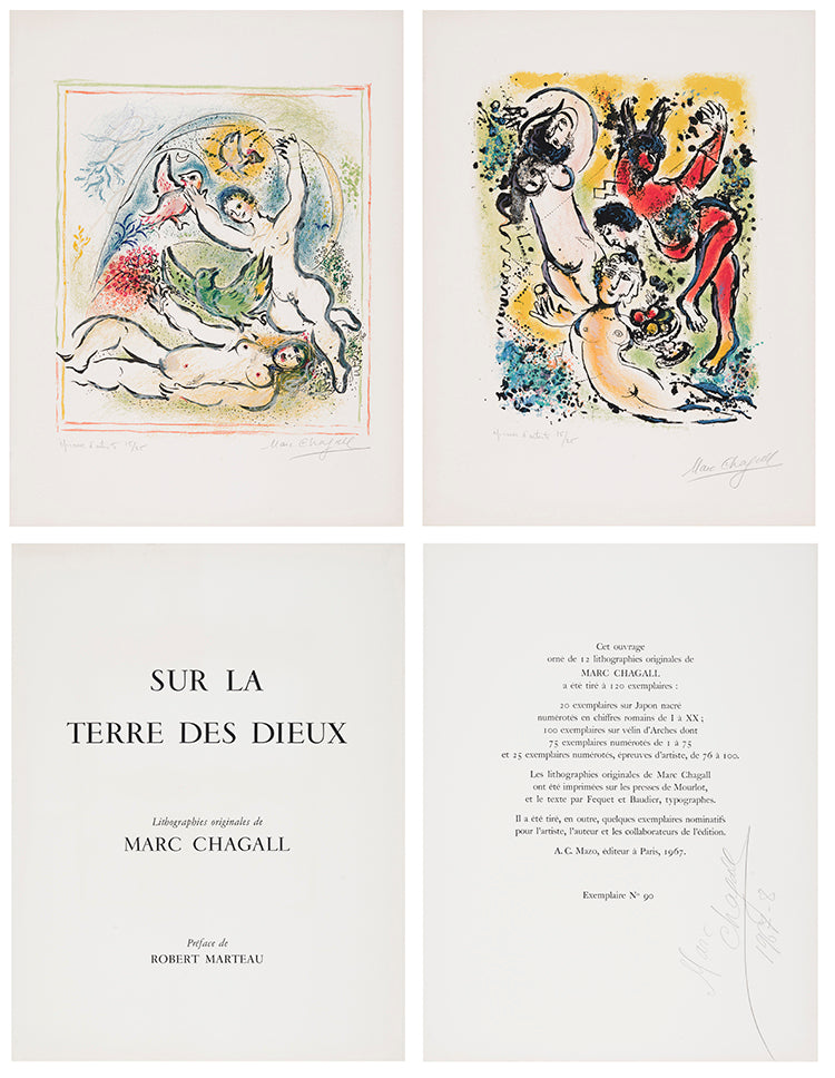 Sur la terre des dieux (complete portfolio of 12 lithographs), 1967-1968 by Marc Chagall