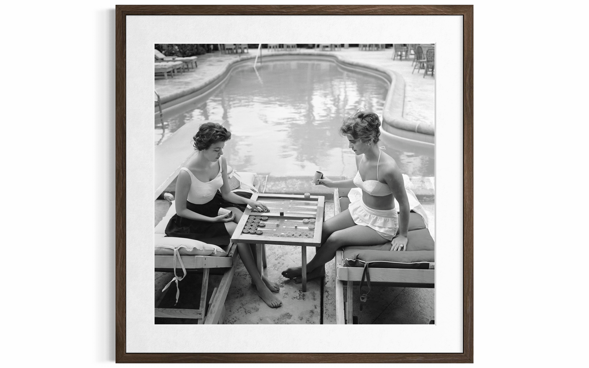 Backgammon By The Pool (Palm Beach), 1959 by Slim Aarons