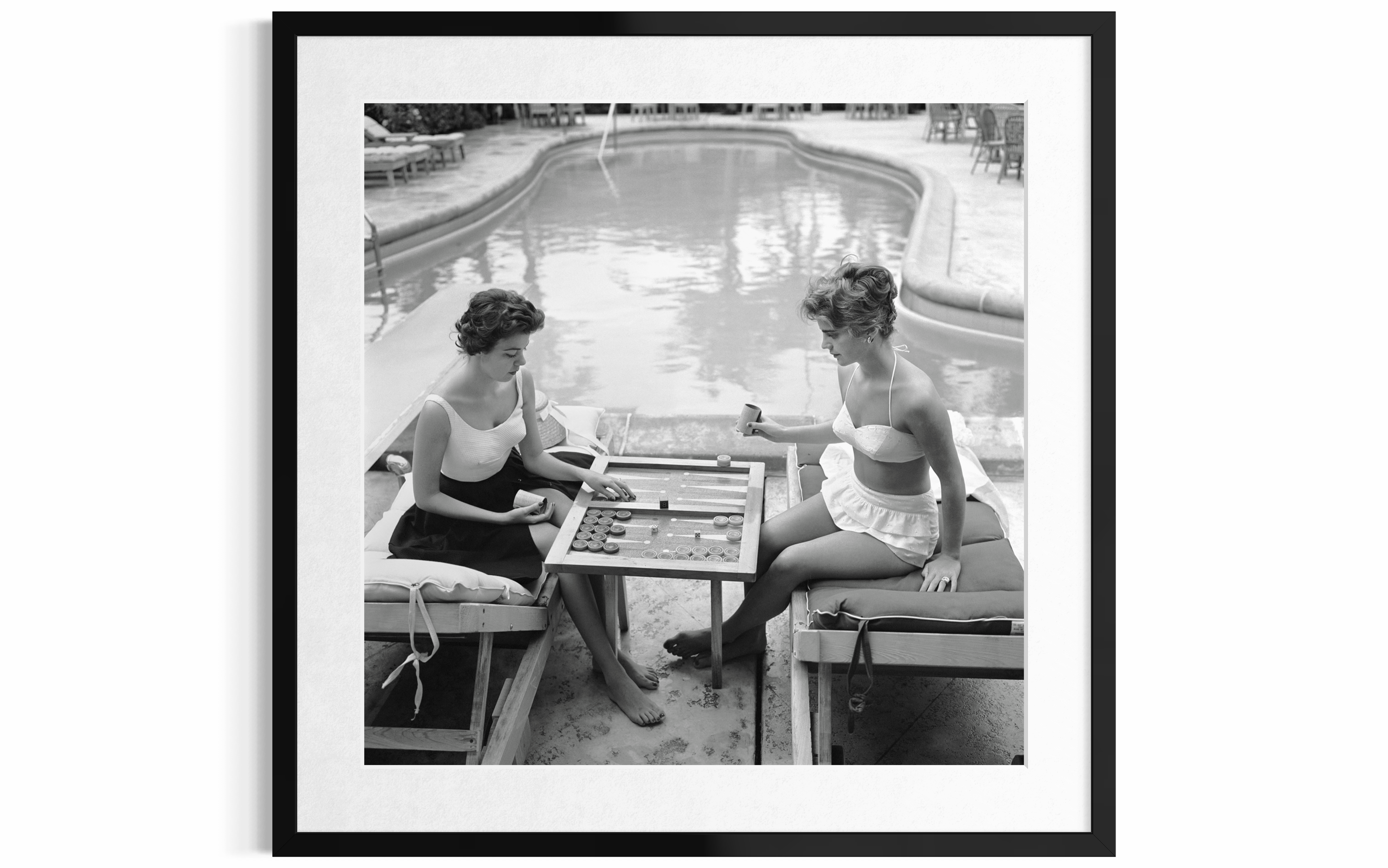 Backgammon By The Pool (Palm Beach), 1959 by Slim Aarons