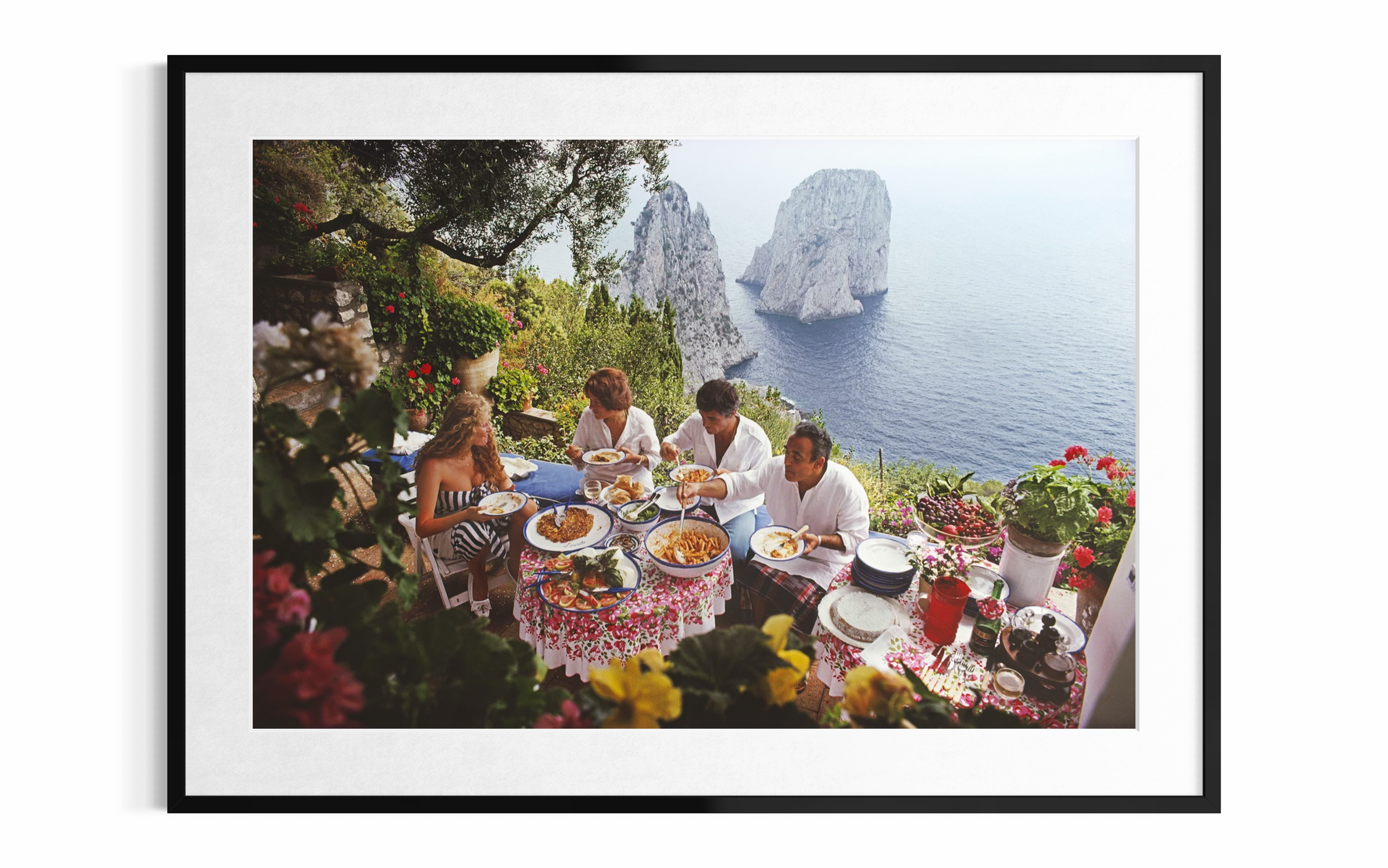 Dining Al Fresco On Capri, 1980 by Slim Aarons