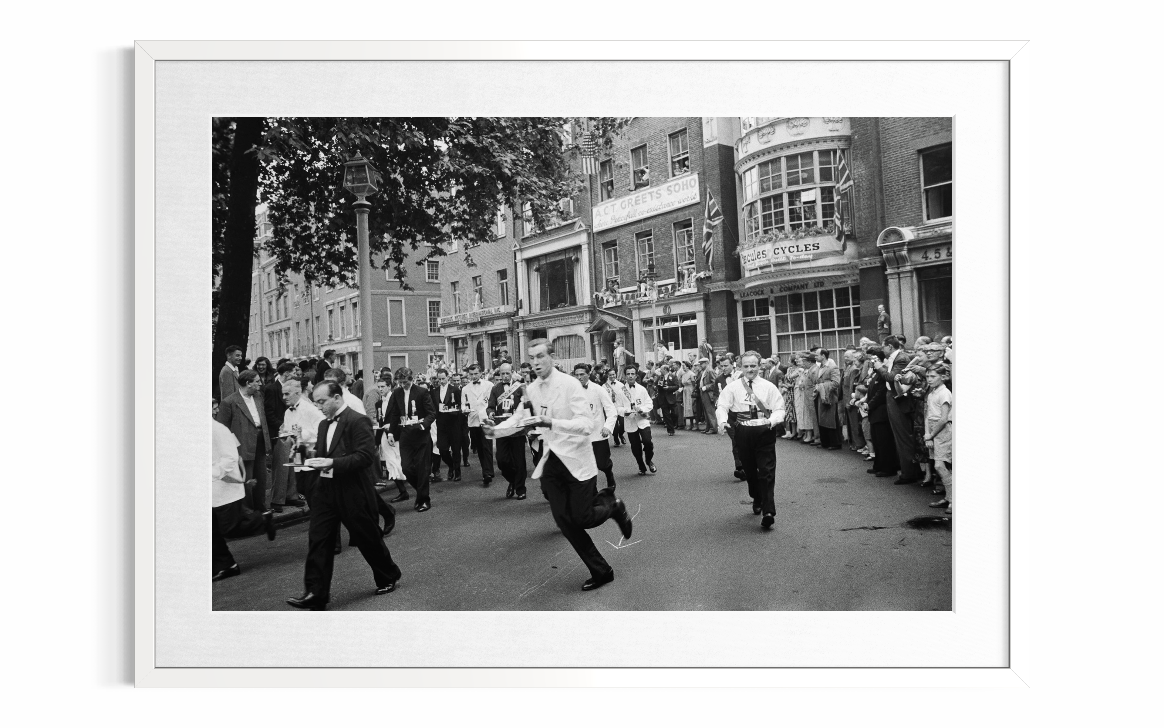 Soho Waiters' Race (London), 1955 by Slim Aarons