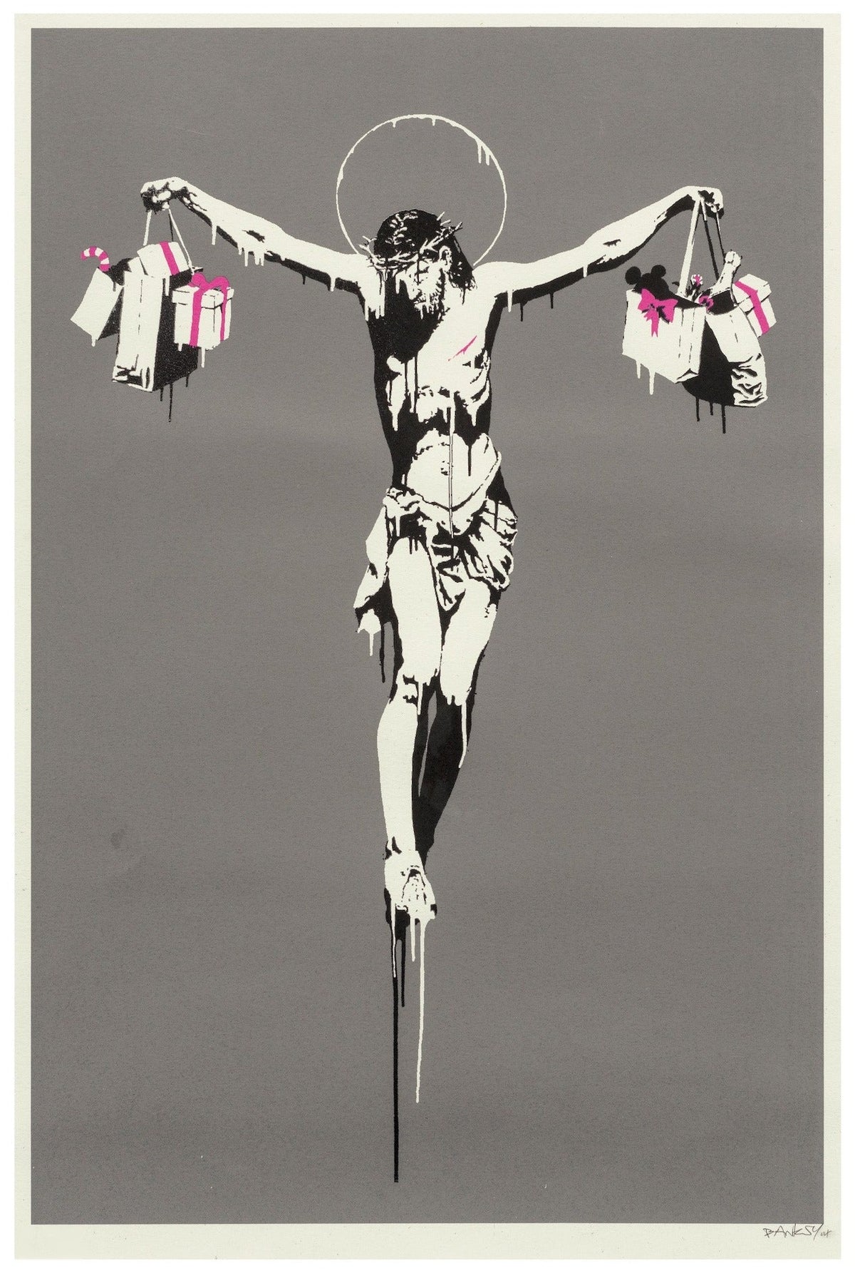 Banksy, Christ with Shopping Bags, 2004
