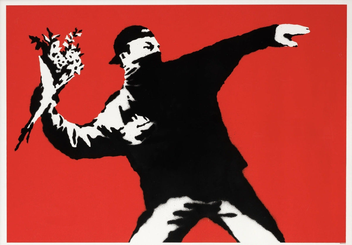 Banksy, Love Is in the Air (Flower Thrower), 2003