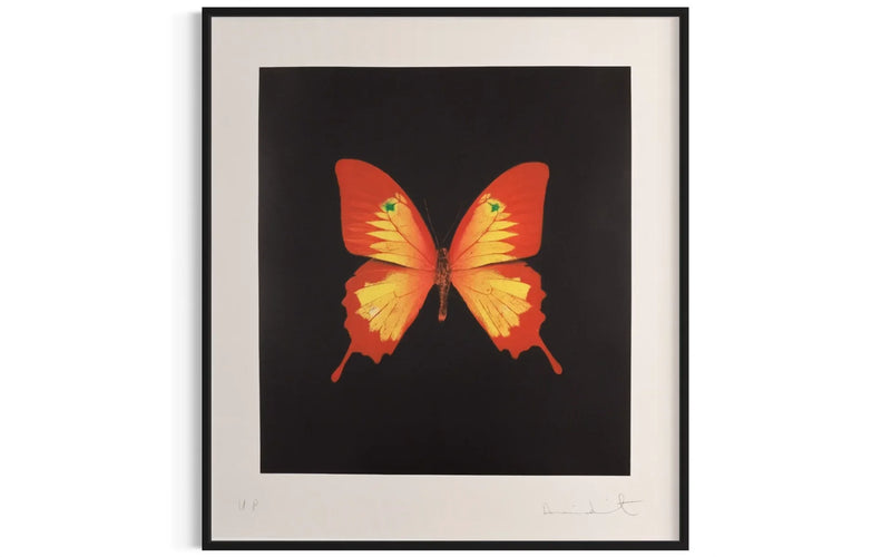 Red, Yellow Swallowtail and green spots (Unique Butterly Print), 2008 by Damien Hirst