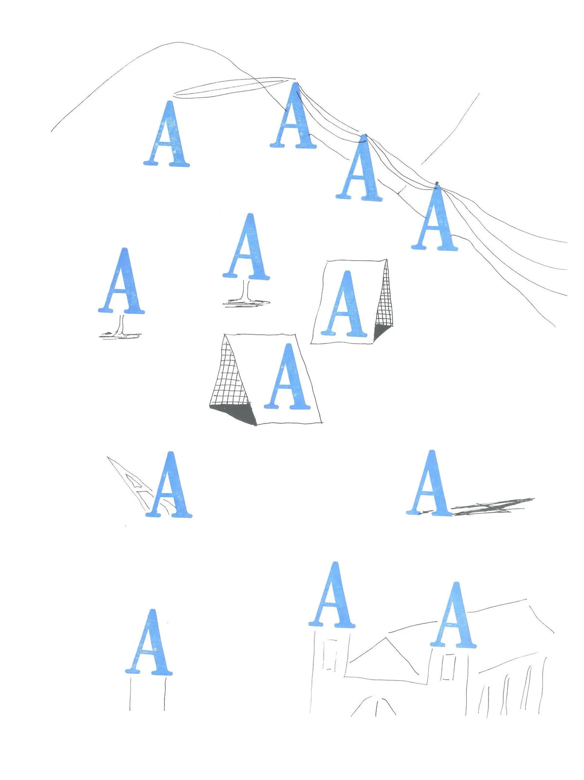 David Hockney, A, from Hockney's Alphabet, 1991 — lithograph