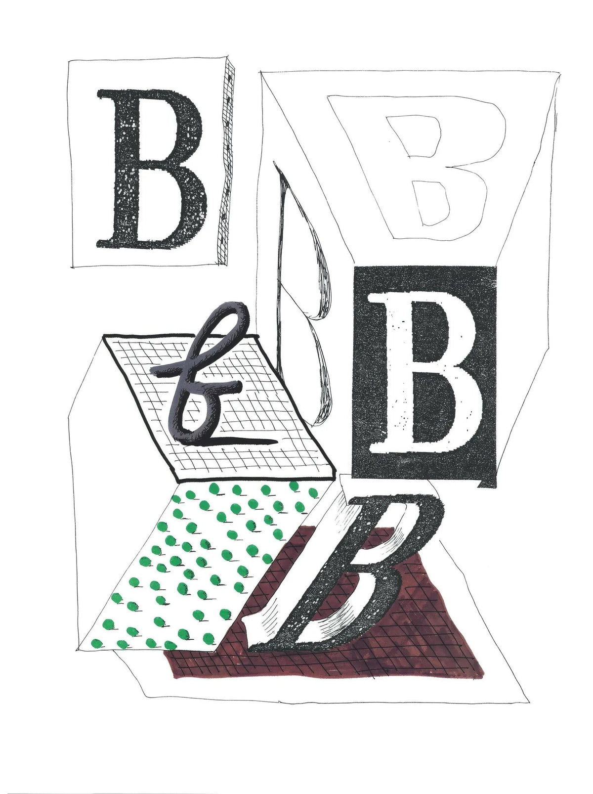David Hockney, B, from Hockney's Alphabet, 1991 — lithograph