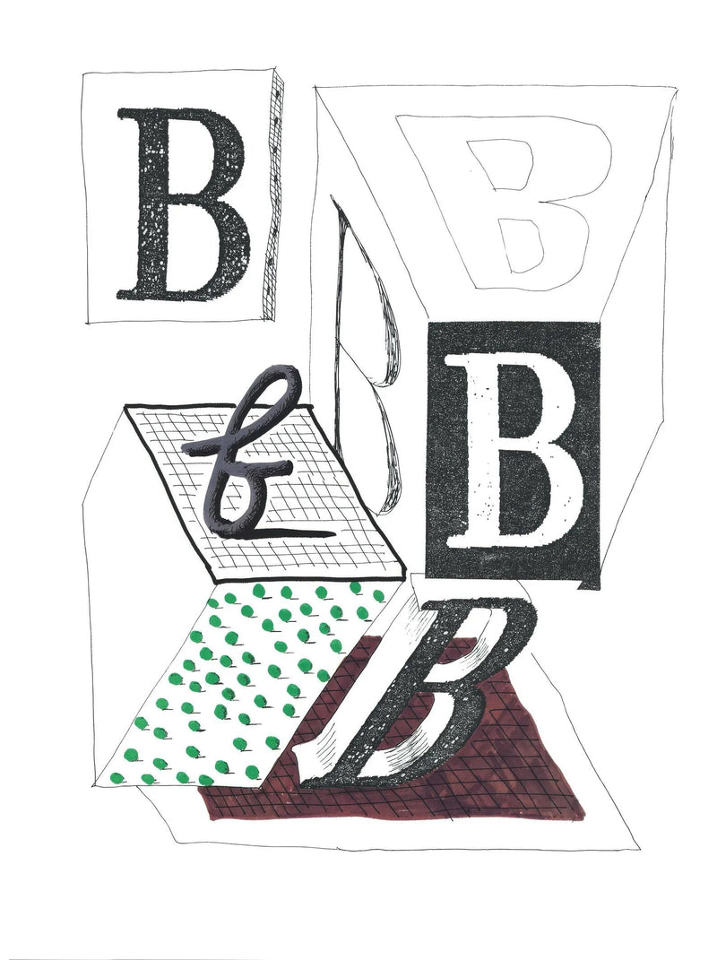 David Hockney, B, from Hockney's Alphabet, 1991 — lithograph
