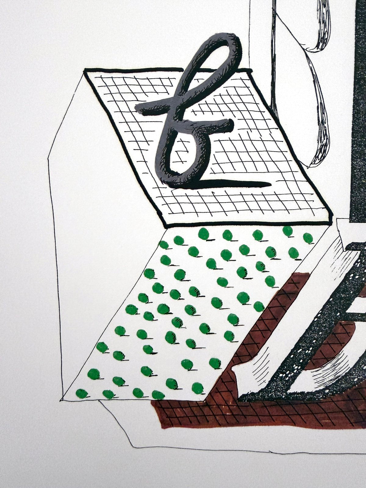David Hockney letter D, in-hand view