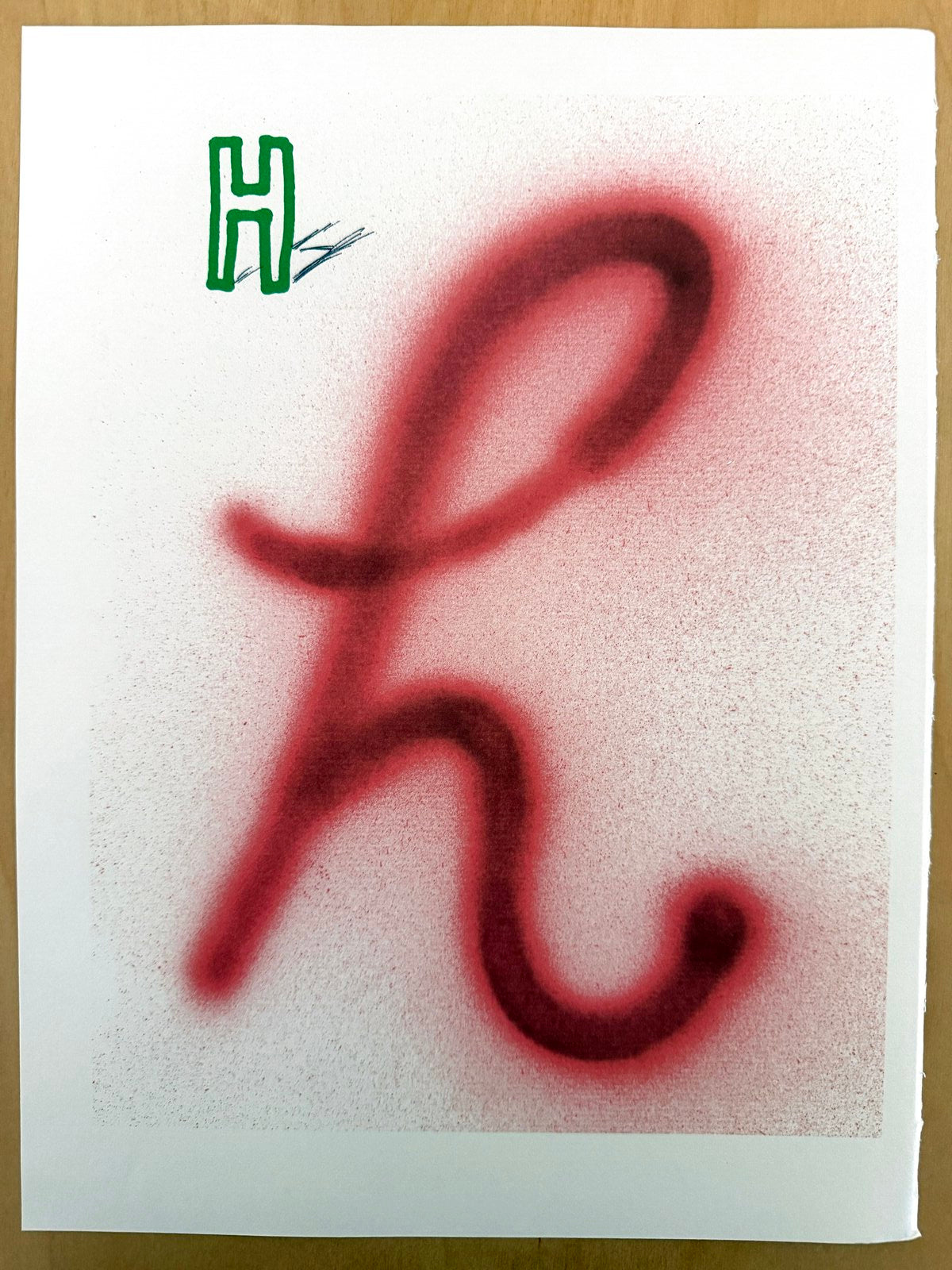 David Hockney letter H, in-hand view