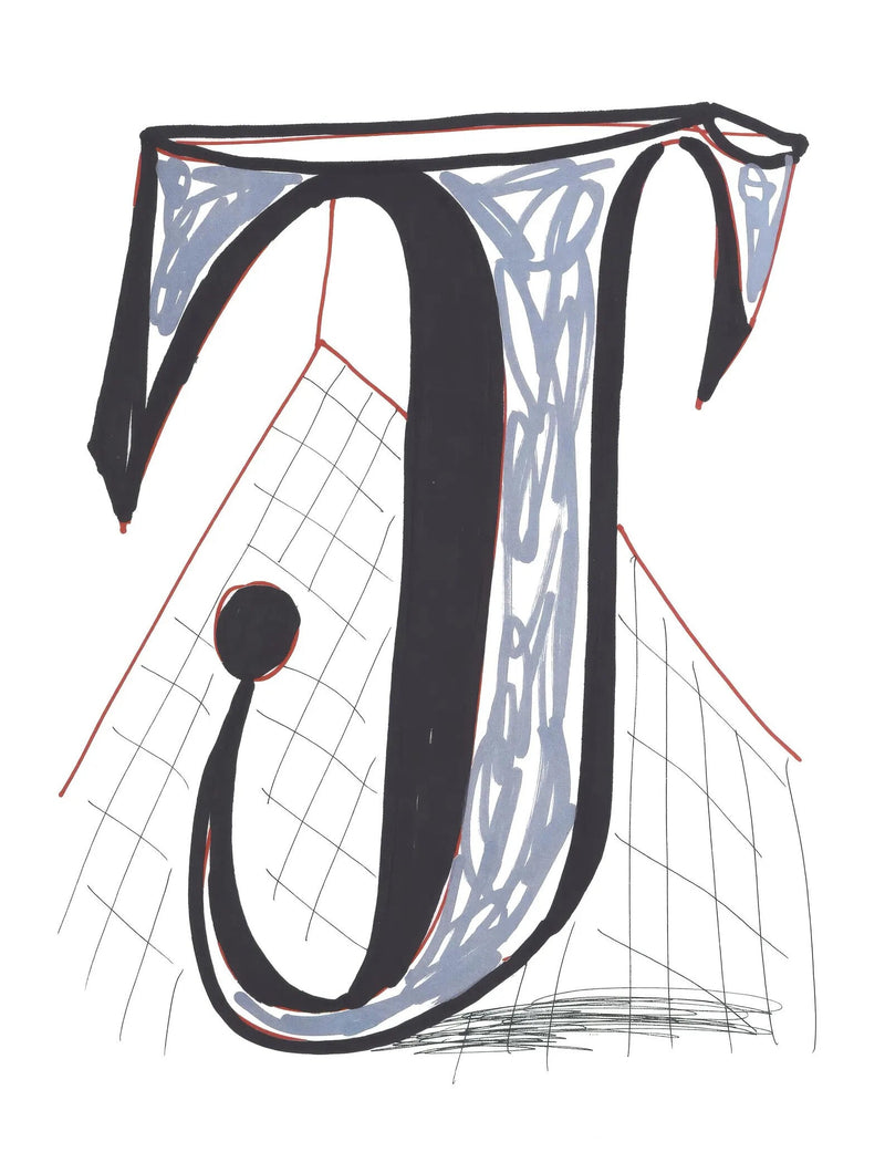 David Hockney, J, from Hockney's Alphabet, 1991 — lithograph