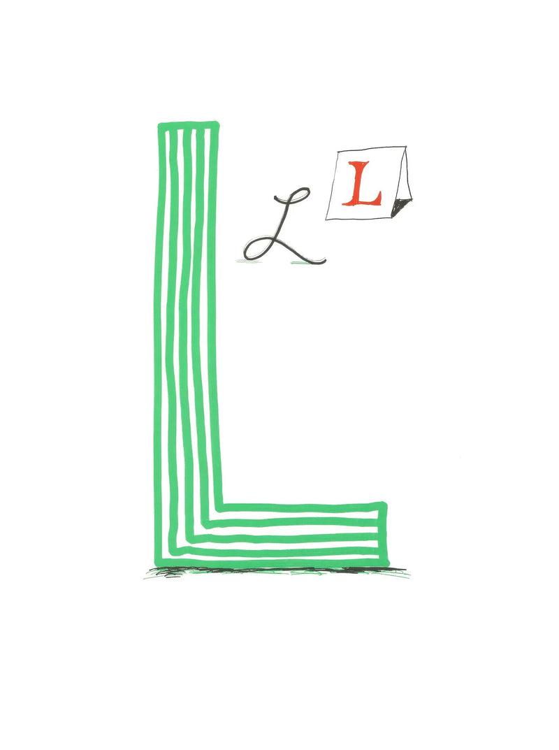 David Hockney, L, from Hockney's Alphabet, 1991 — lithograph